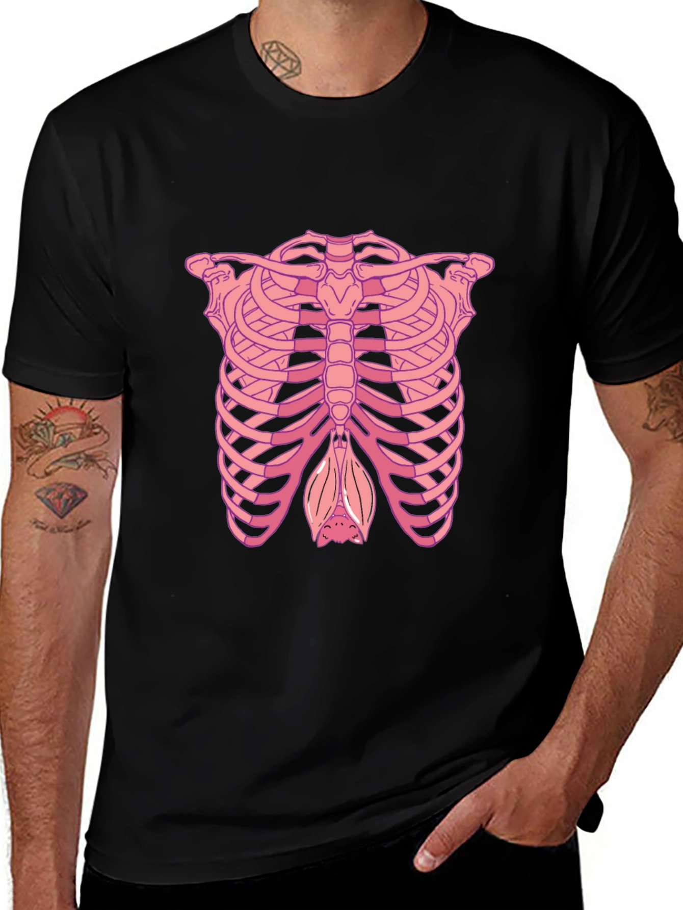 Rib Cage Bat Graphic T-Shirt
