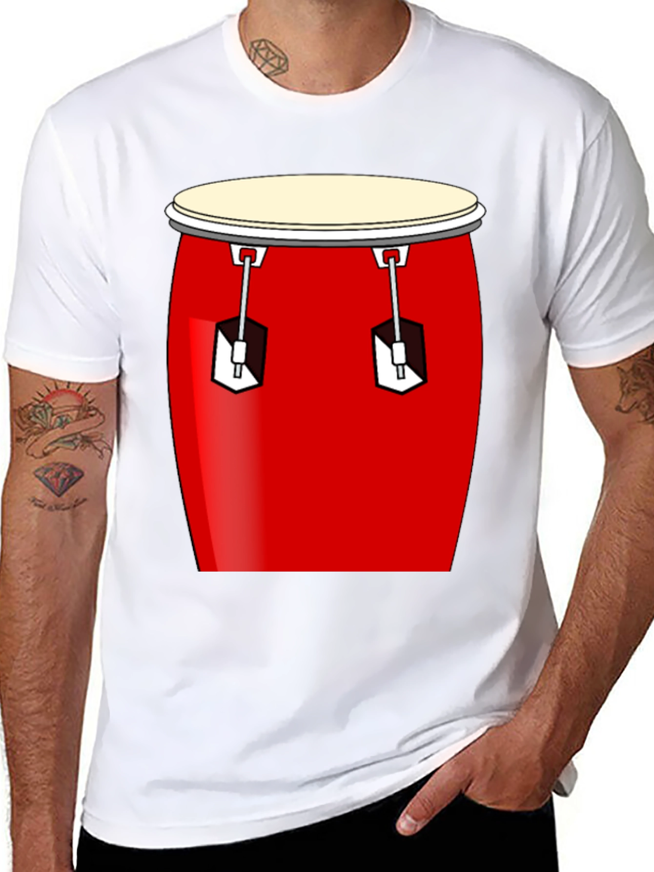 Conga Drum Graphic Tee - Black
