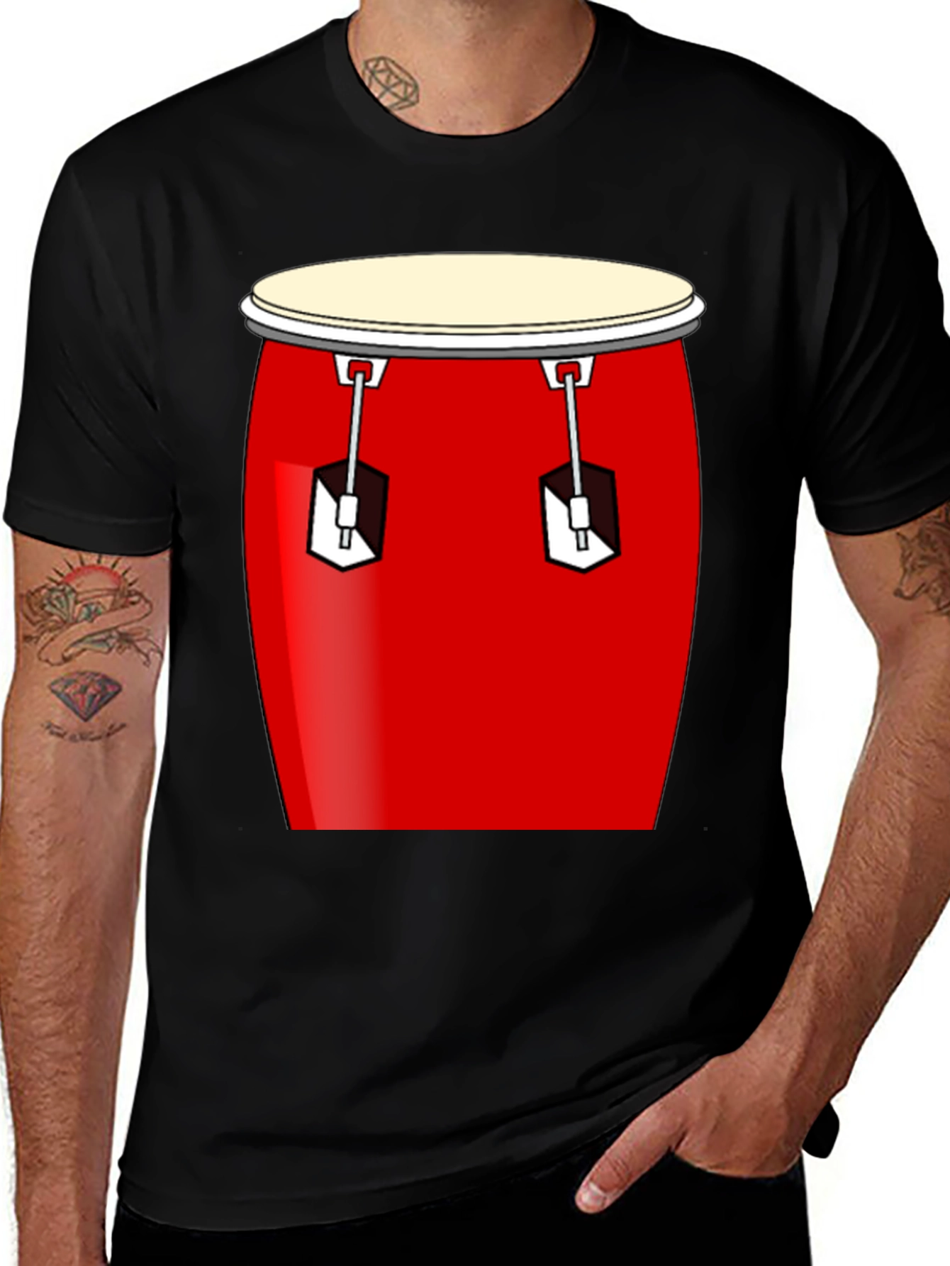 Conga Drum Graphic Tee - Black