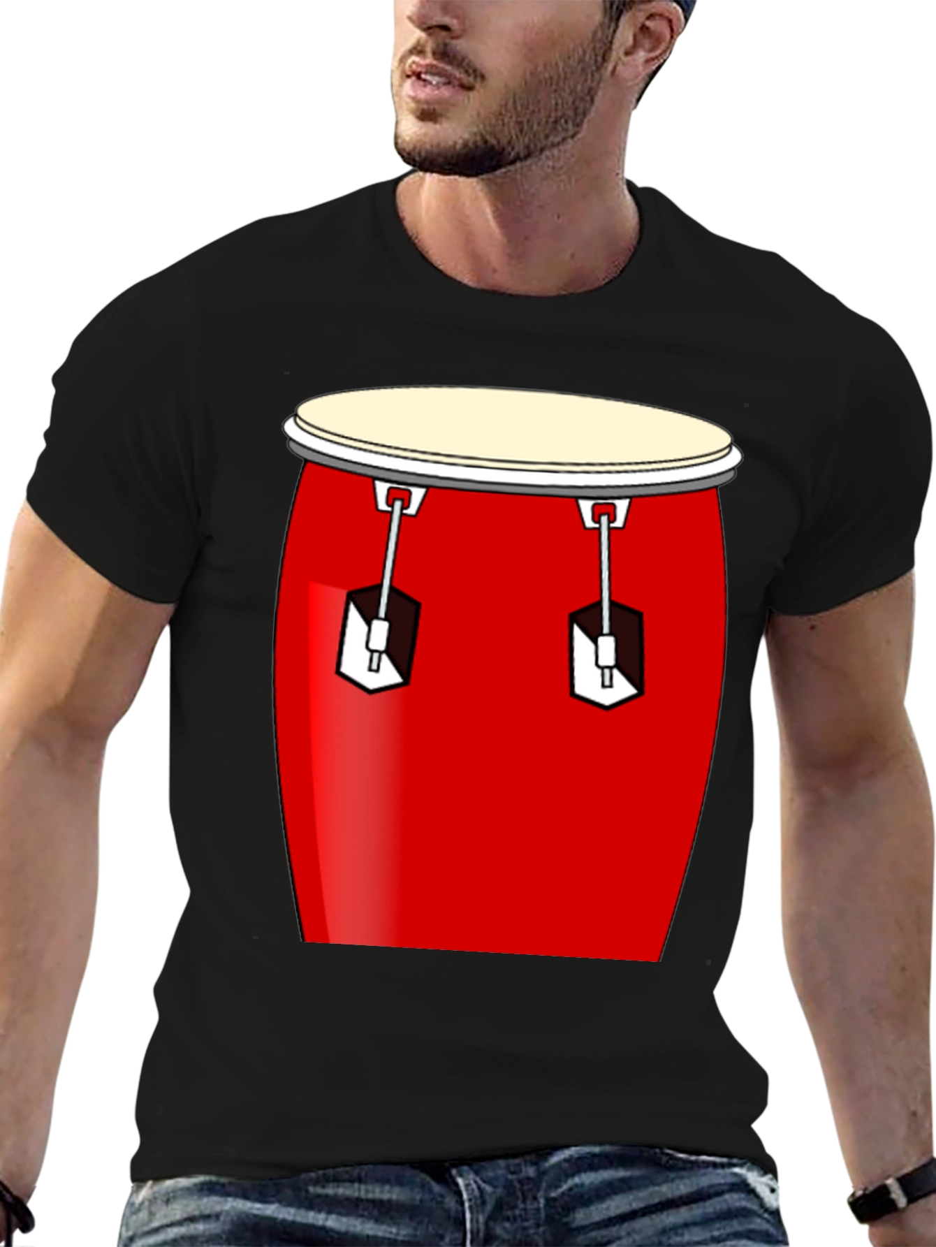 Conga Drum Graphic Tee - Black