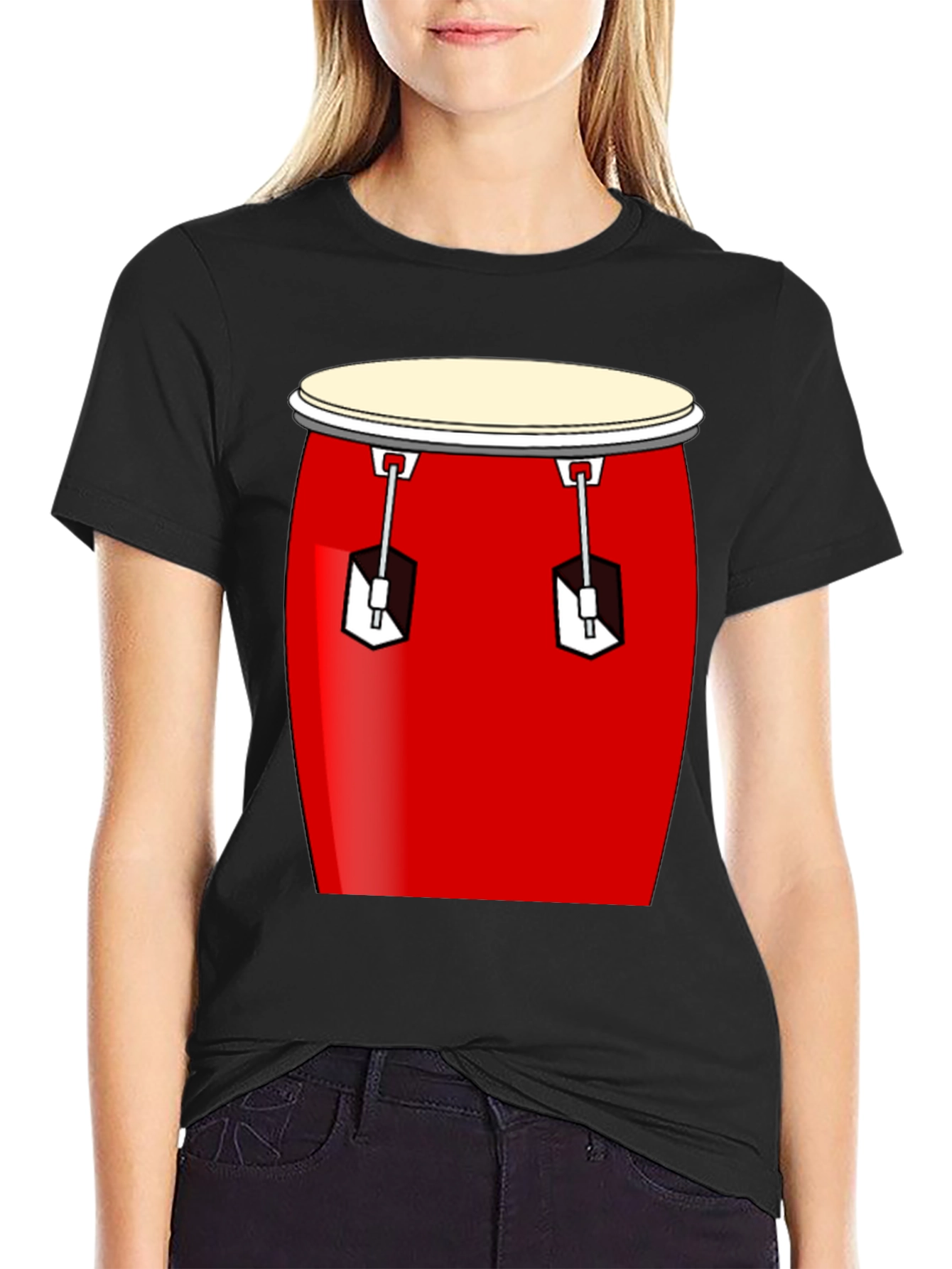 Conga Drum Graphic Tee - Black