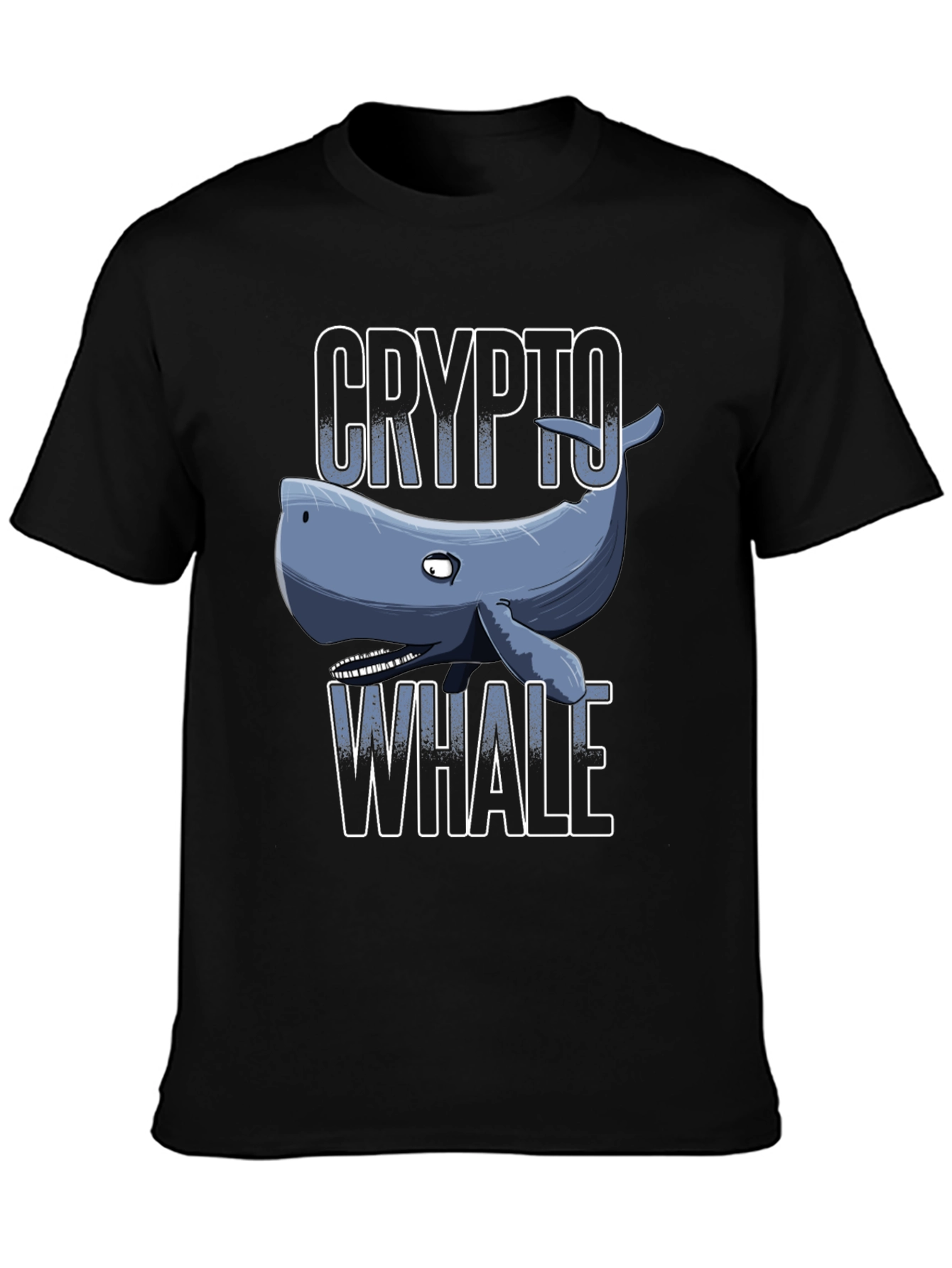 Crypto Whale Graphic Tee - Black Cotton T-Shirt