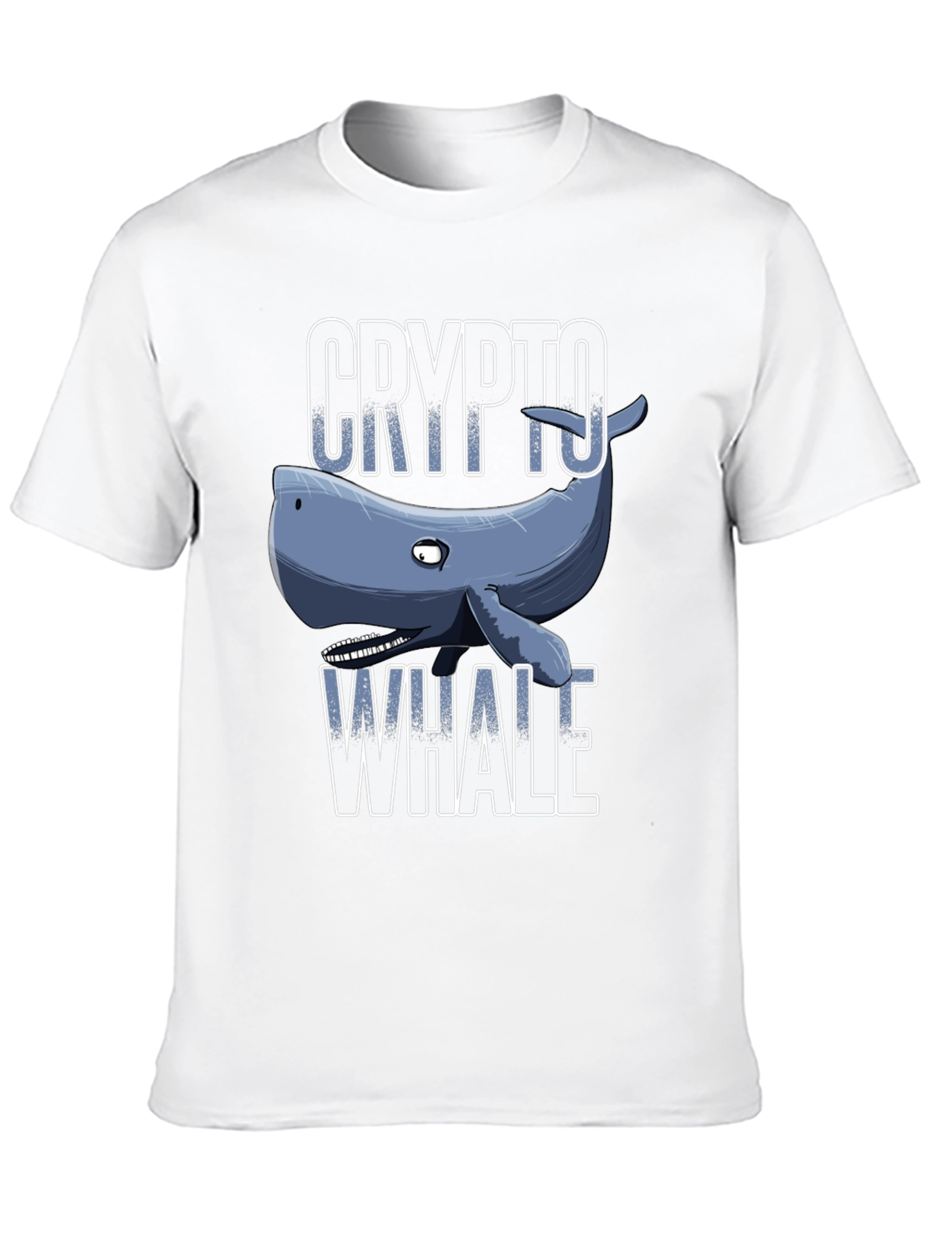 Crypto Whale Graphic Tee - Black Cotton T-Shirt
