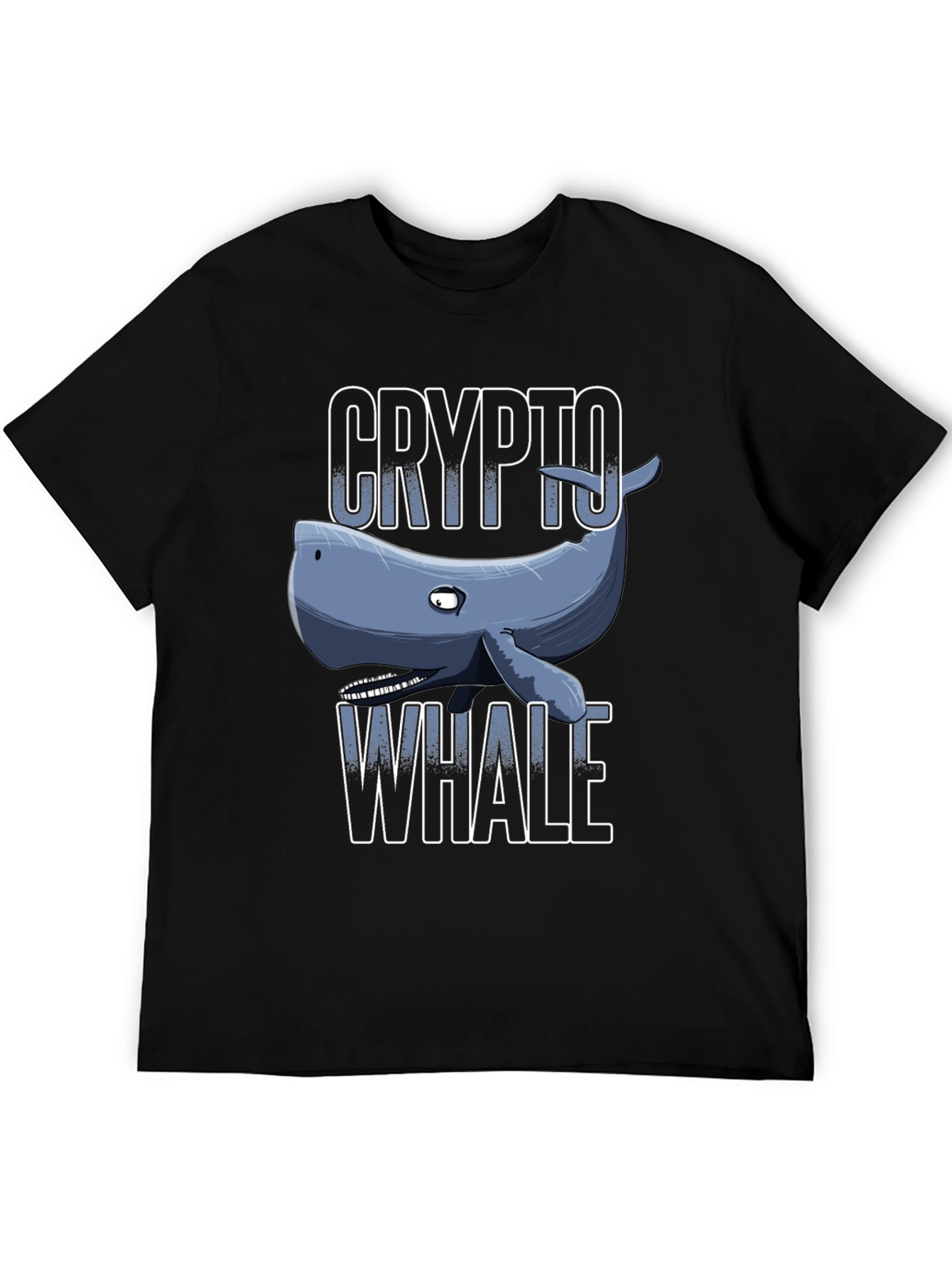 Crypto Whale Graphic Tee - Black Cotton T-Shirt