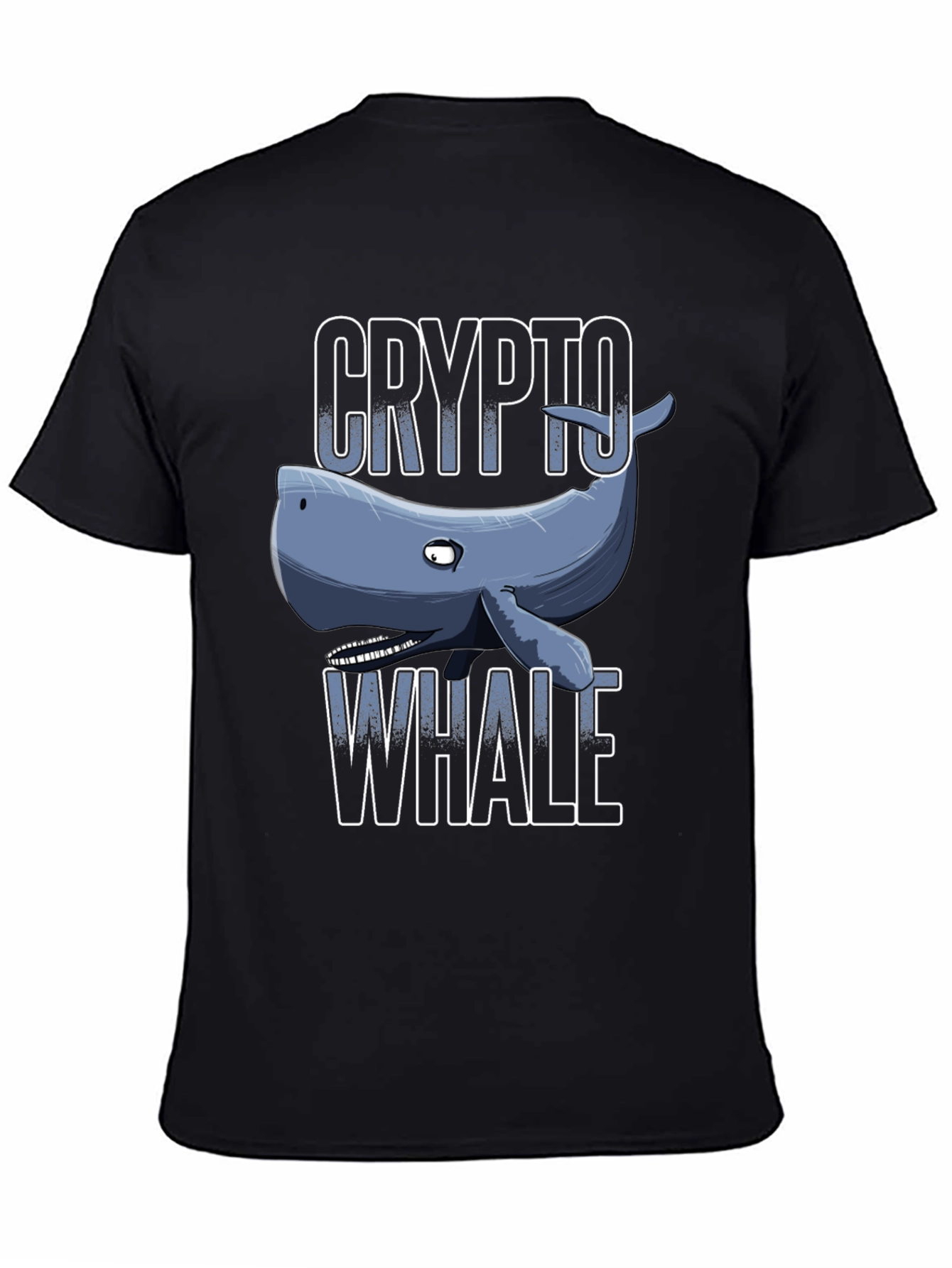Crypto Whale Graphic Tee - Black Cotton T-Shirt