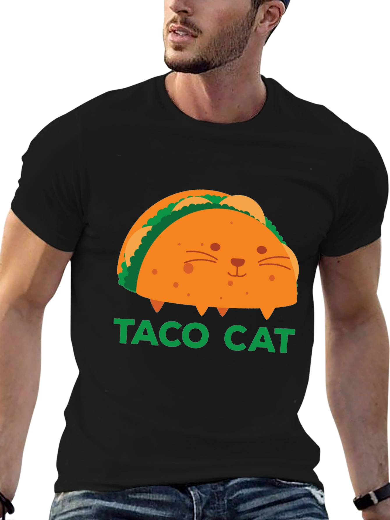 Taco Cat Graphic T-Shirt - Funny Foodie Tee