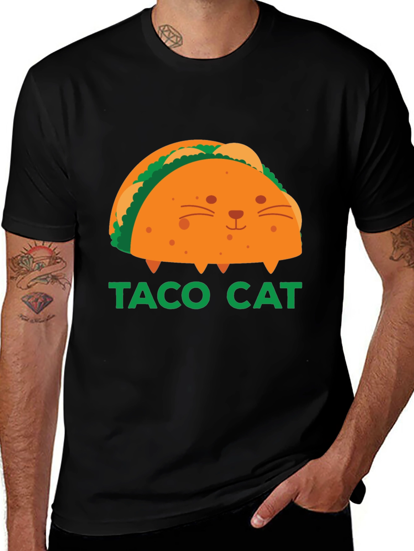 Taco Cat Graphic T-Shirt - Funny Foodie Tee
