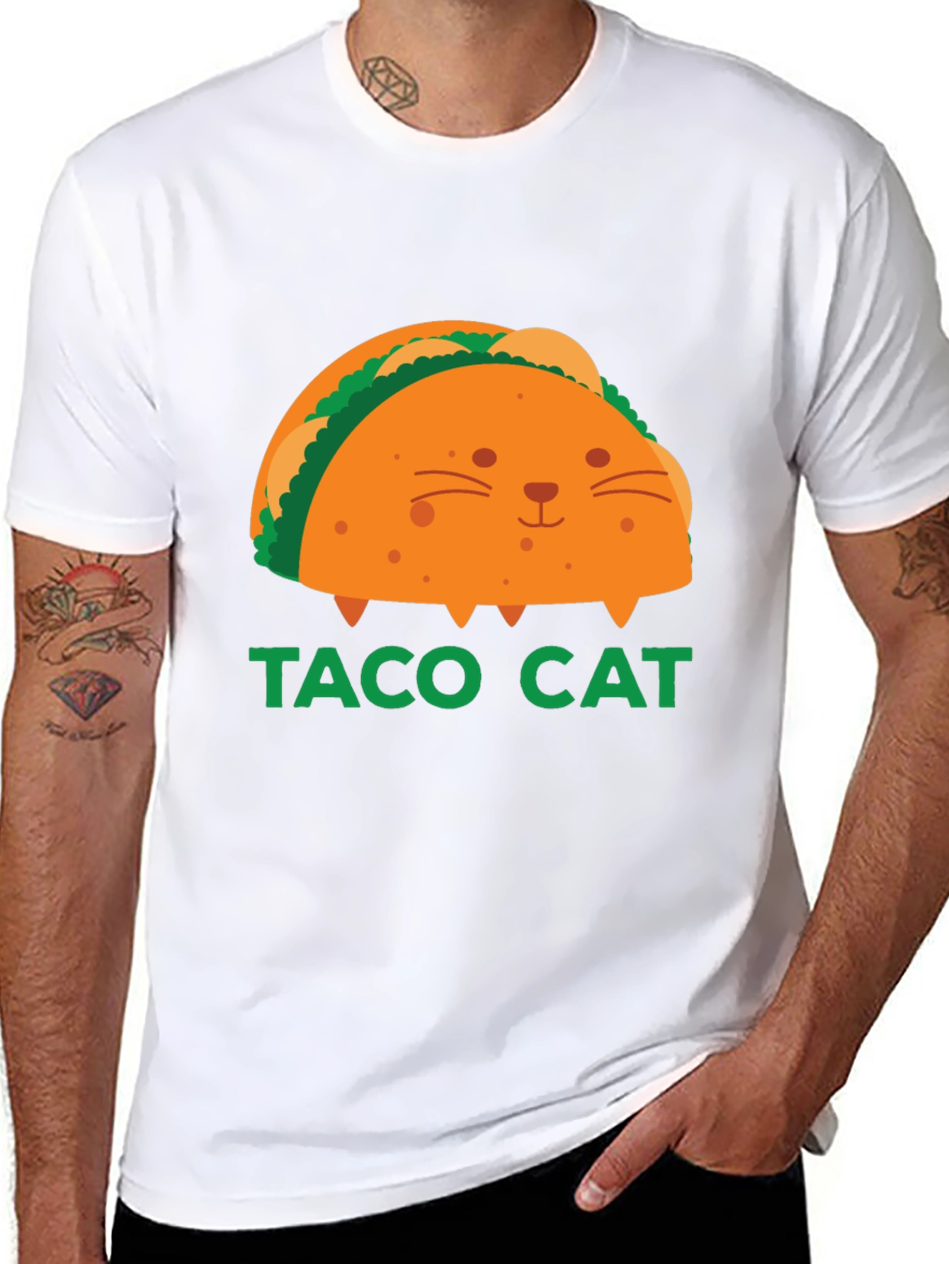 Taco Cat Graphic T-Shirt - Funny Foodie Tee