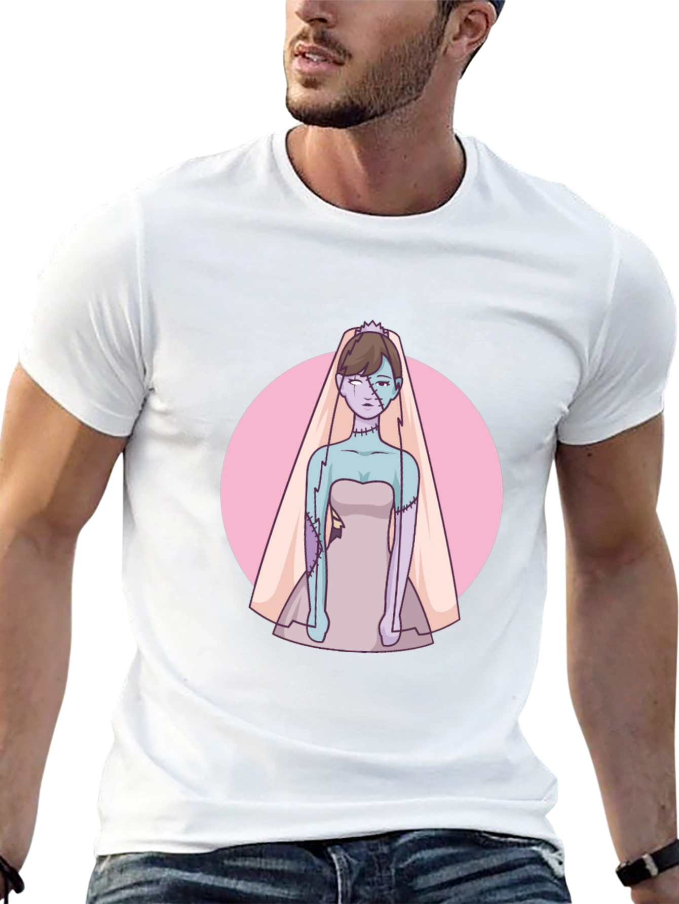 Zombie Bride Graphic Tee - Spooky Wedding Style