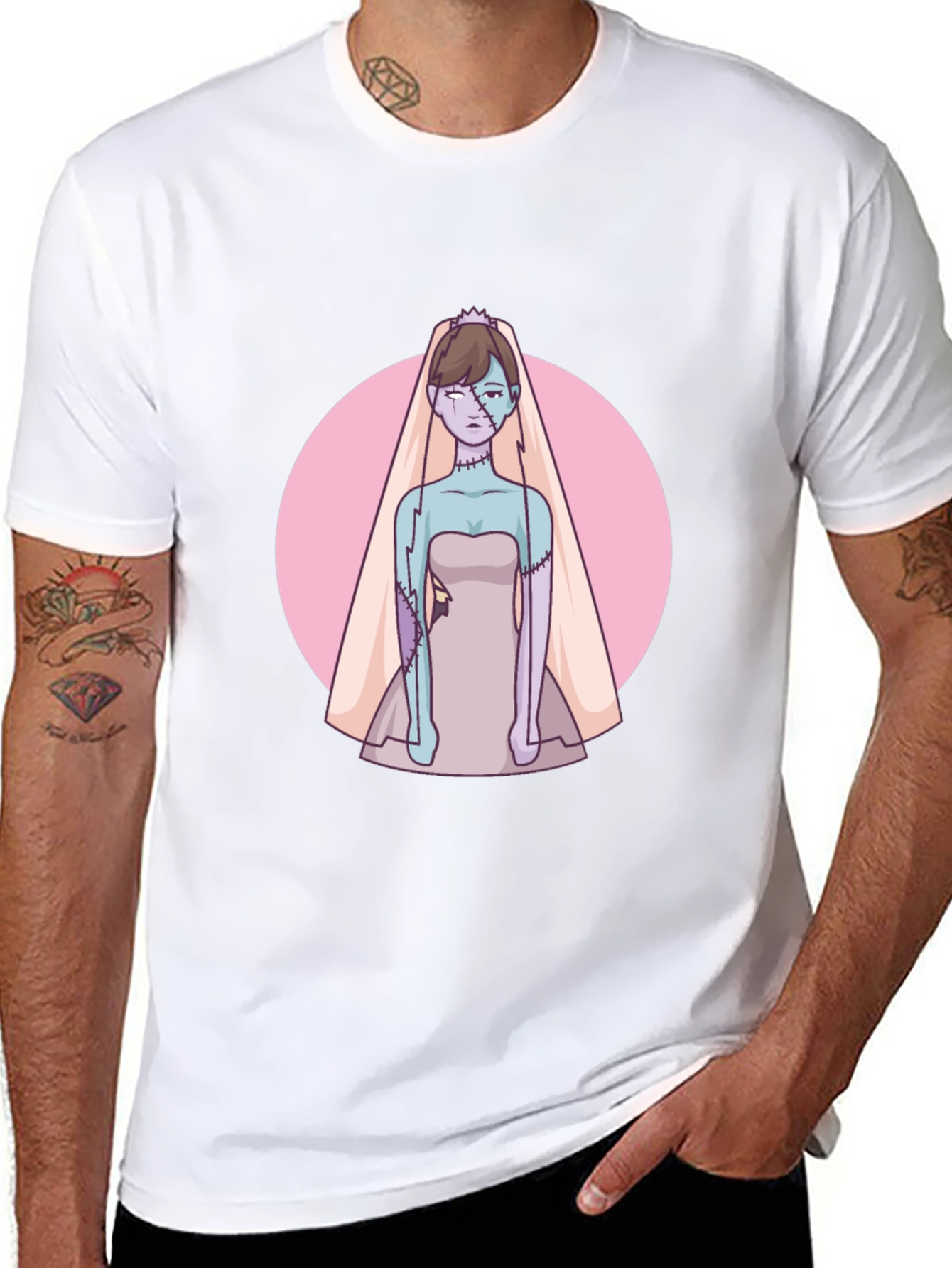 Zombie Bride Graphic Tee - Spooky Wedding Style