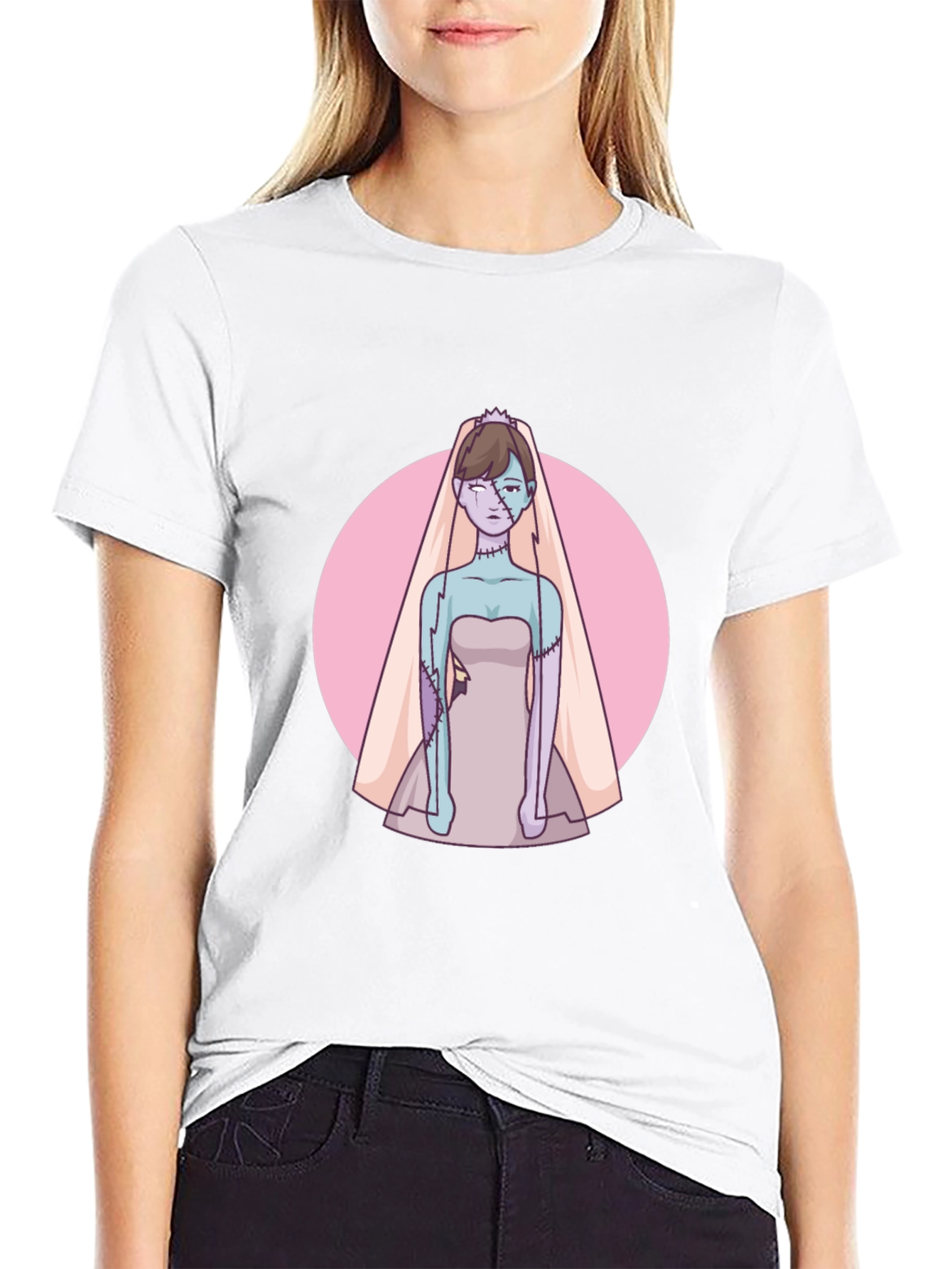 Zombie Bride Graphic Tee - Spooky Wedding Style