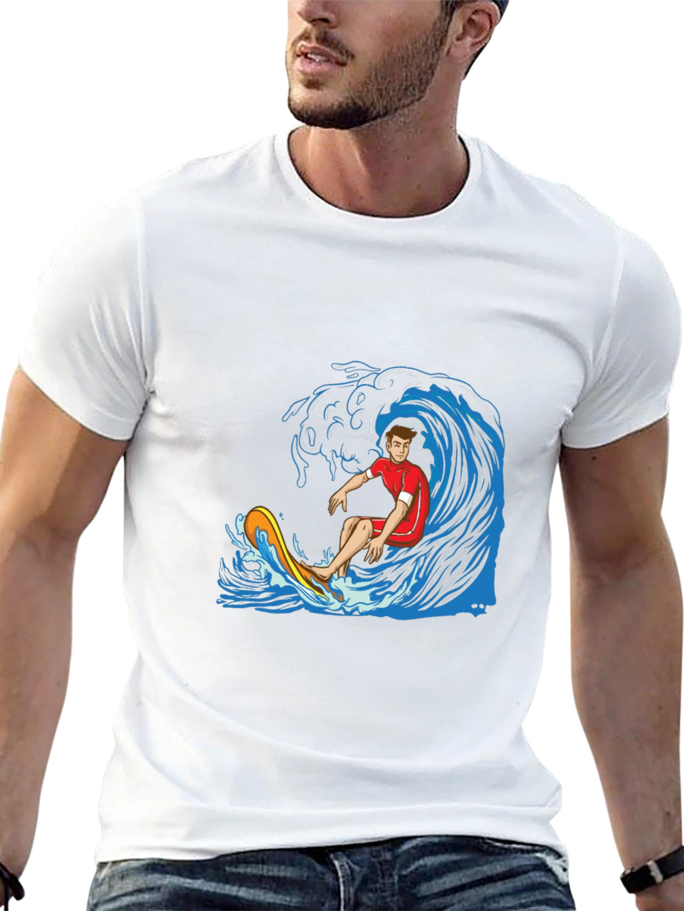Surfing Wave Graphic T-Shirt