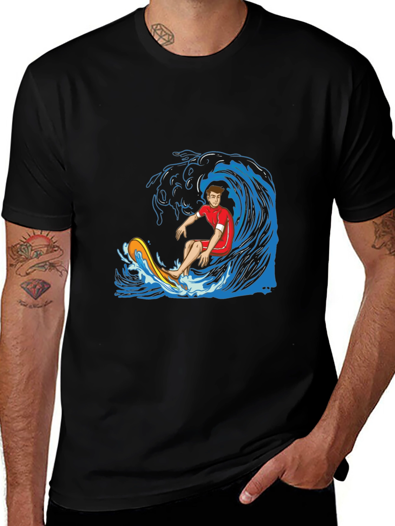 Surfing Wave Graphic T-Shirt