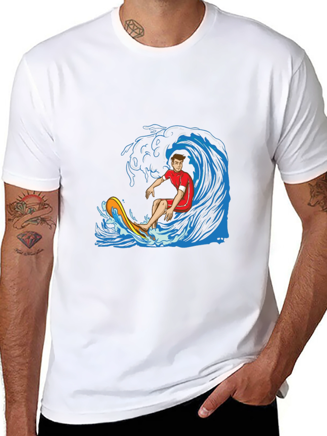 Surfing Wave Graphic T-Shirt