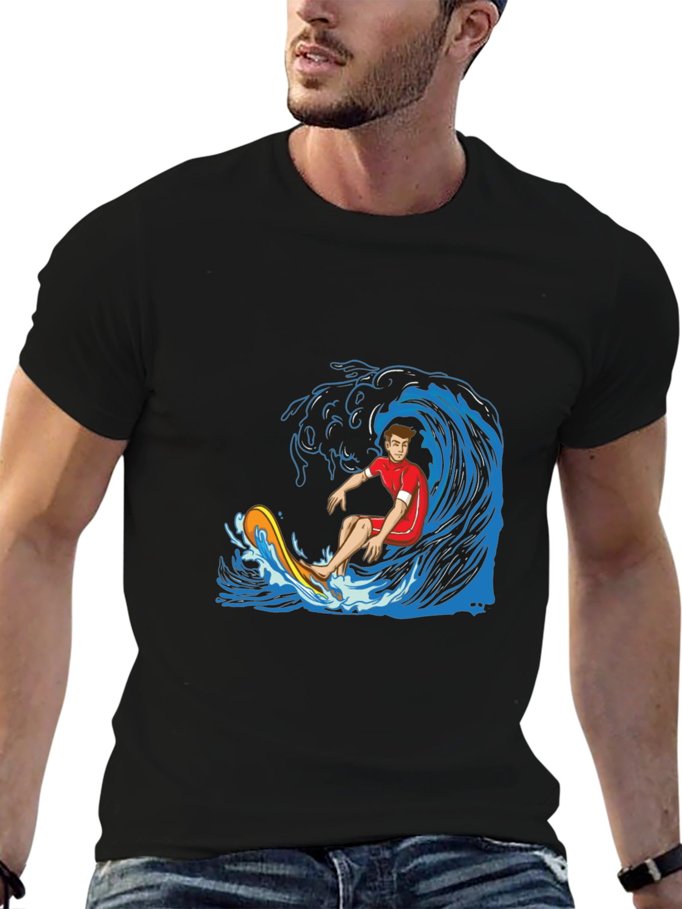 Surfing Wave Graphic T-Shirt