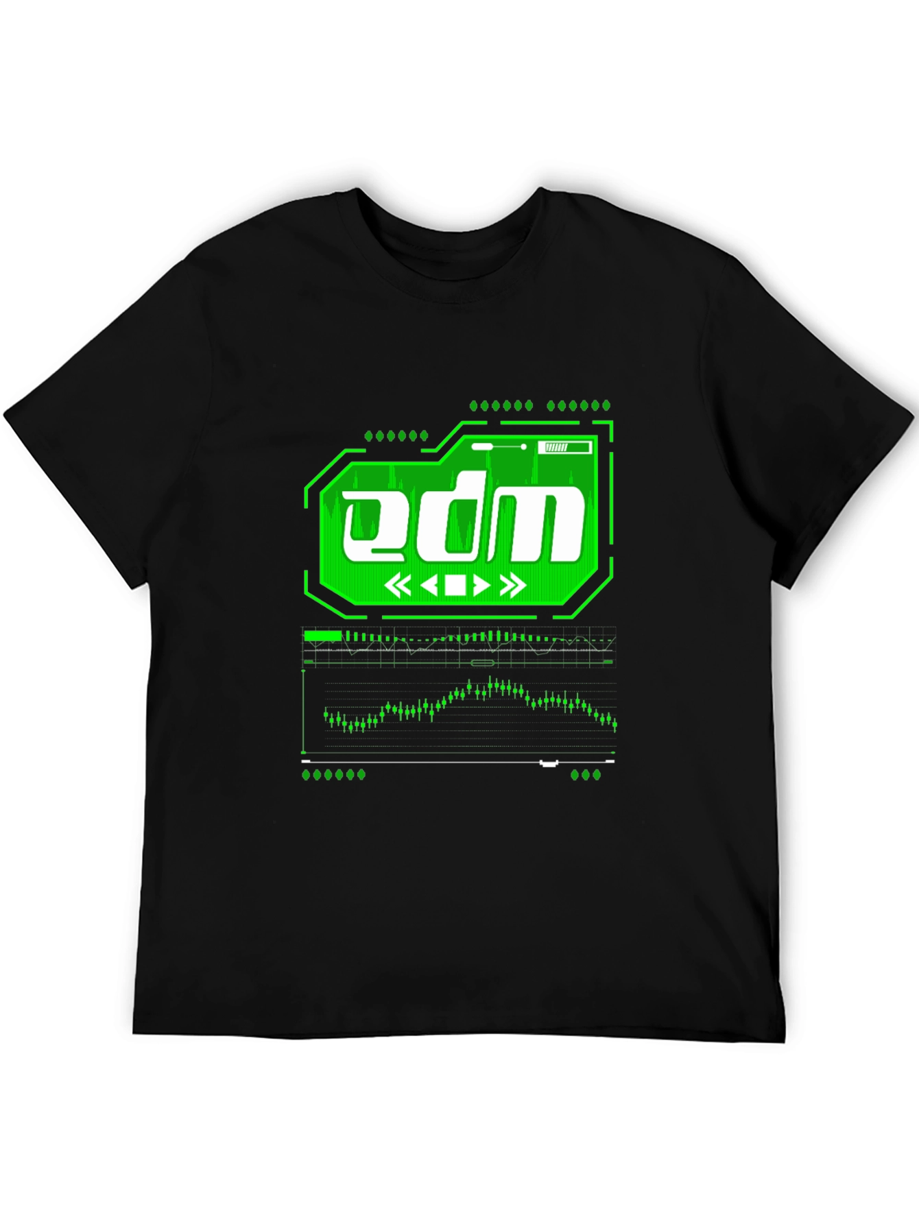 EDM Graphic Tee - Black Cotton T-Shirt