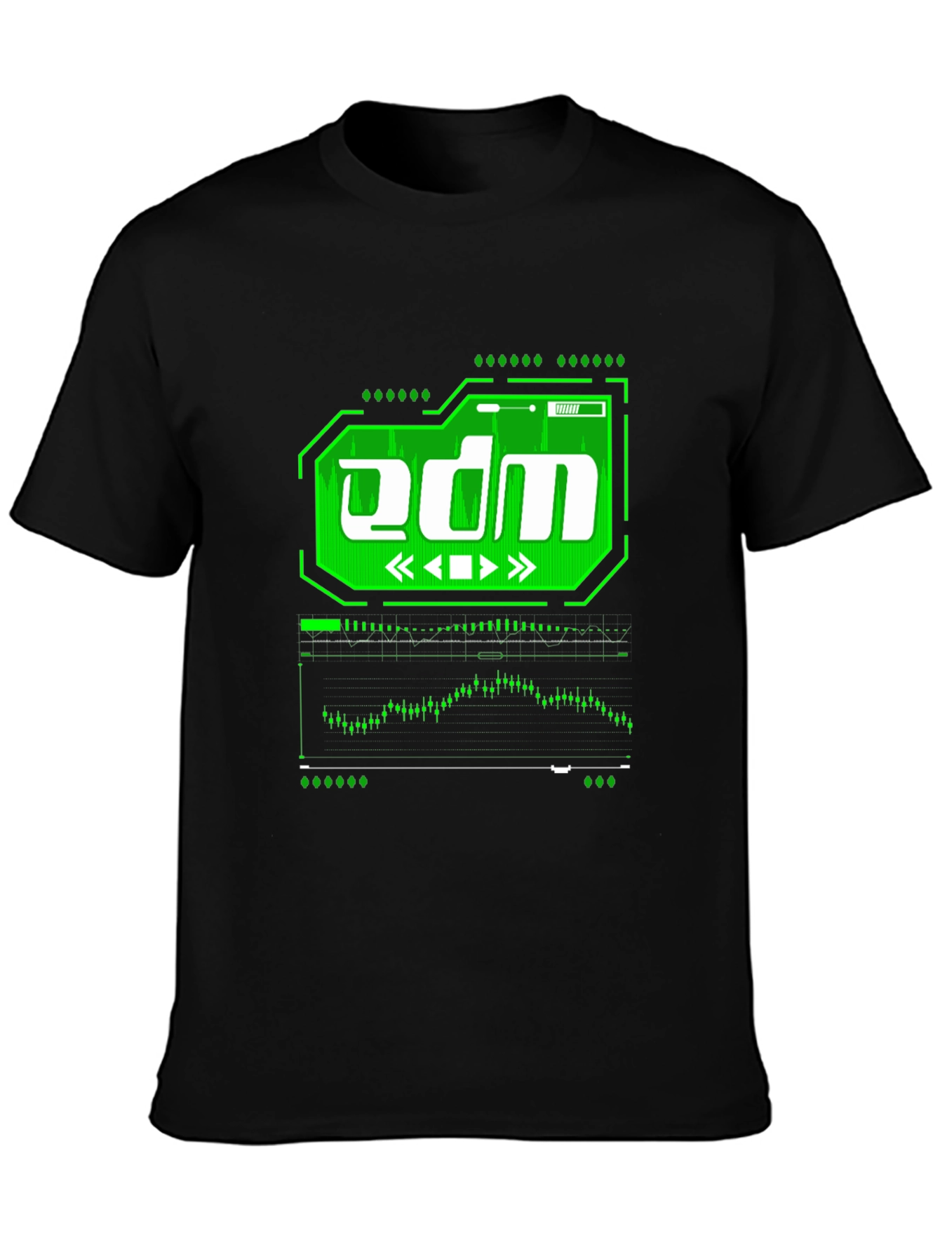 EDM Graphic Tee - Black Cotton T-Shirt