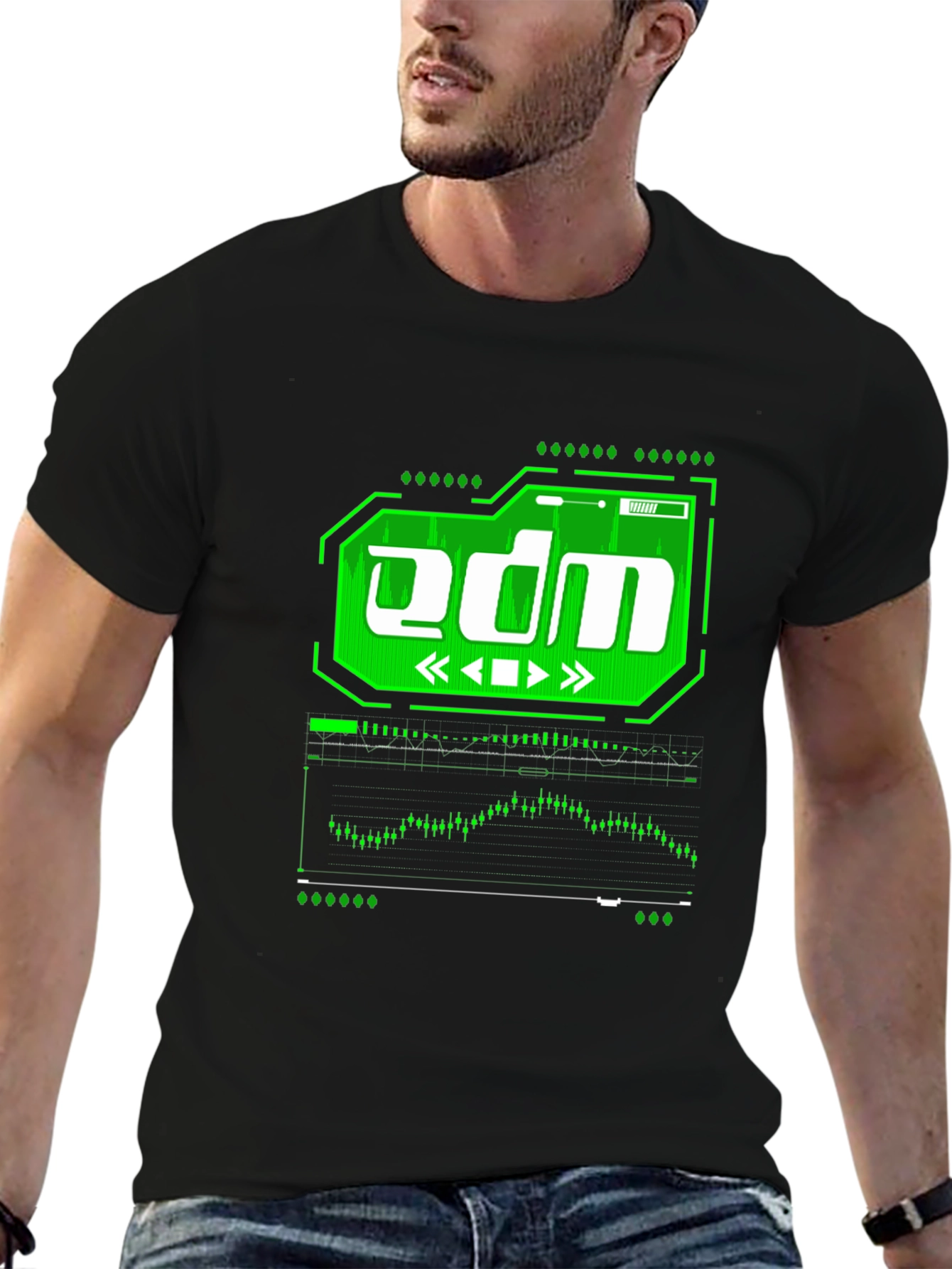 EDM Graphic Tee - Black Cotton T-Shirt