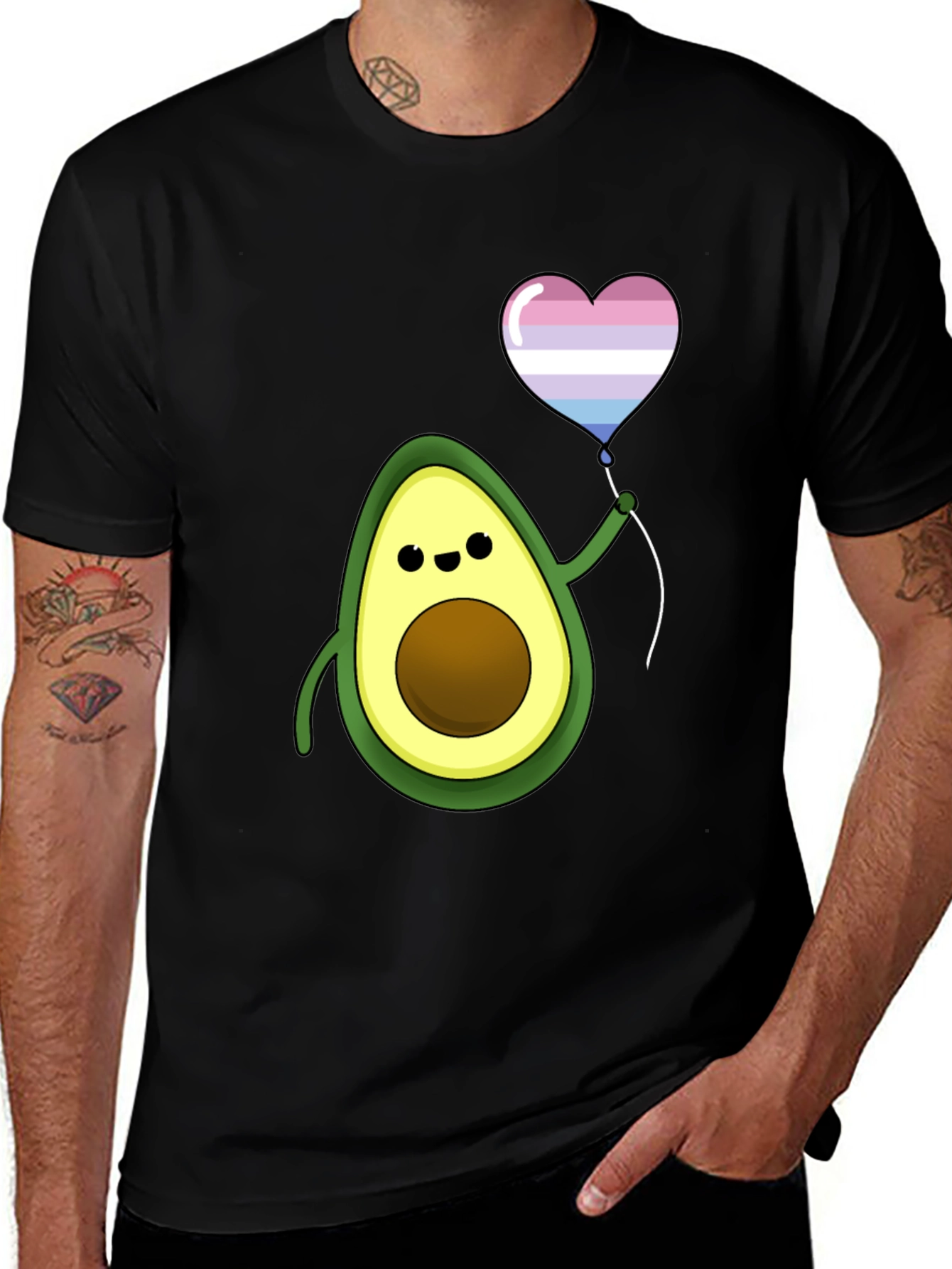 Avocado Transgender Pride Heart Balloon T-Shirt