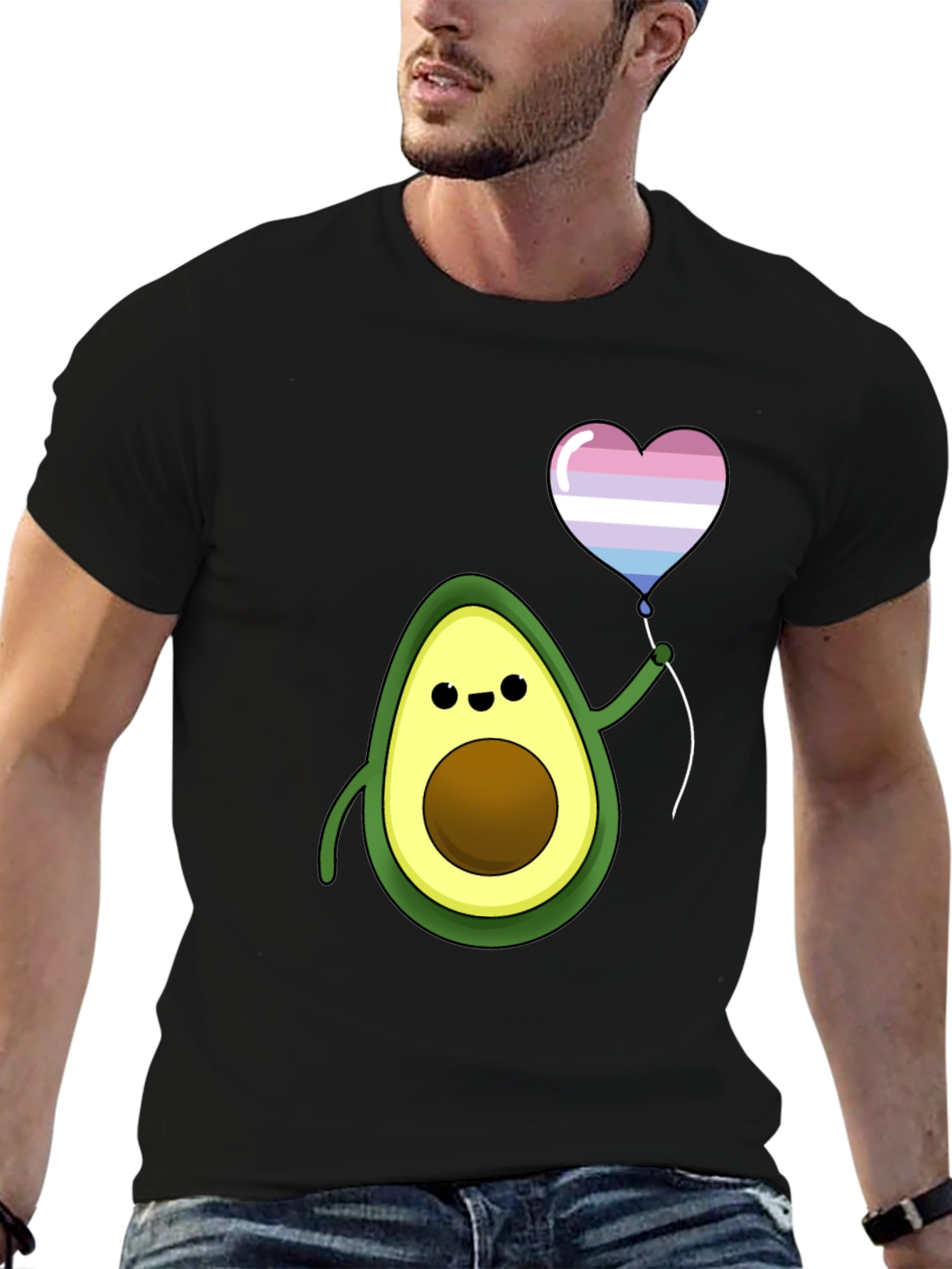 Avocado Transgender Pride Heart Balloon T-Shirt