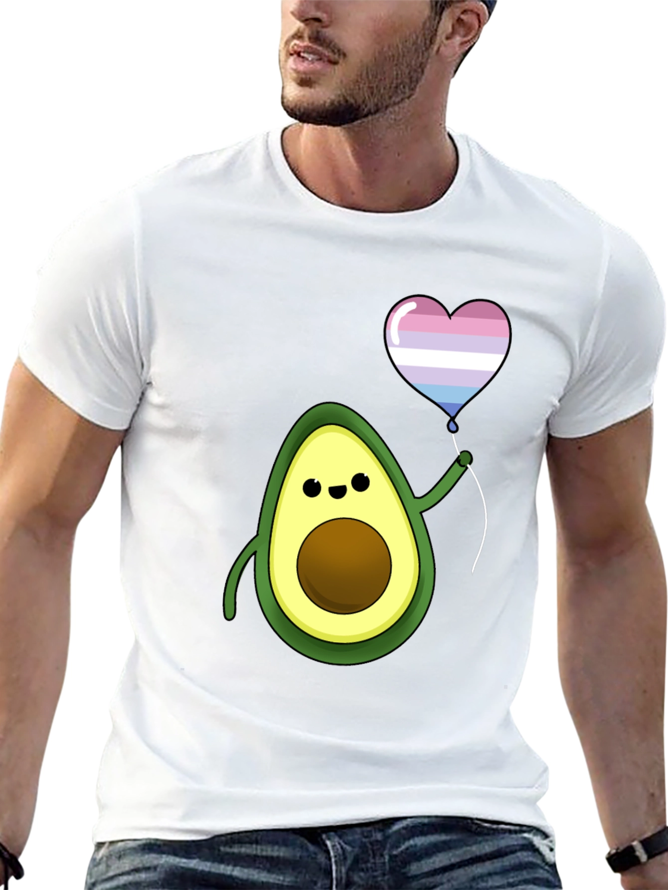 Avocado Transgender Pride Heart Balloon T-Shirt