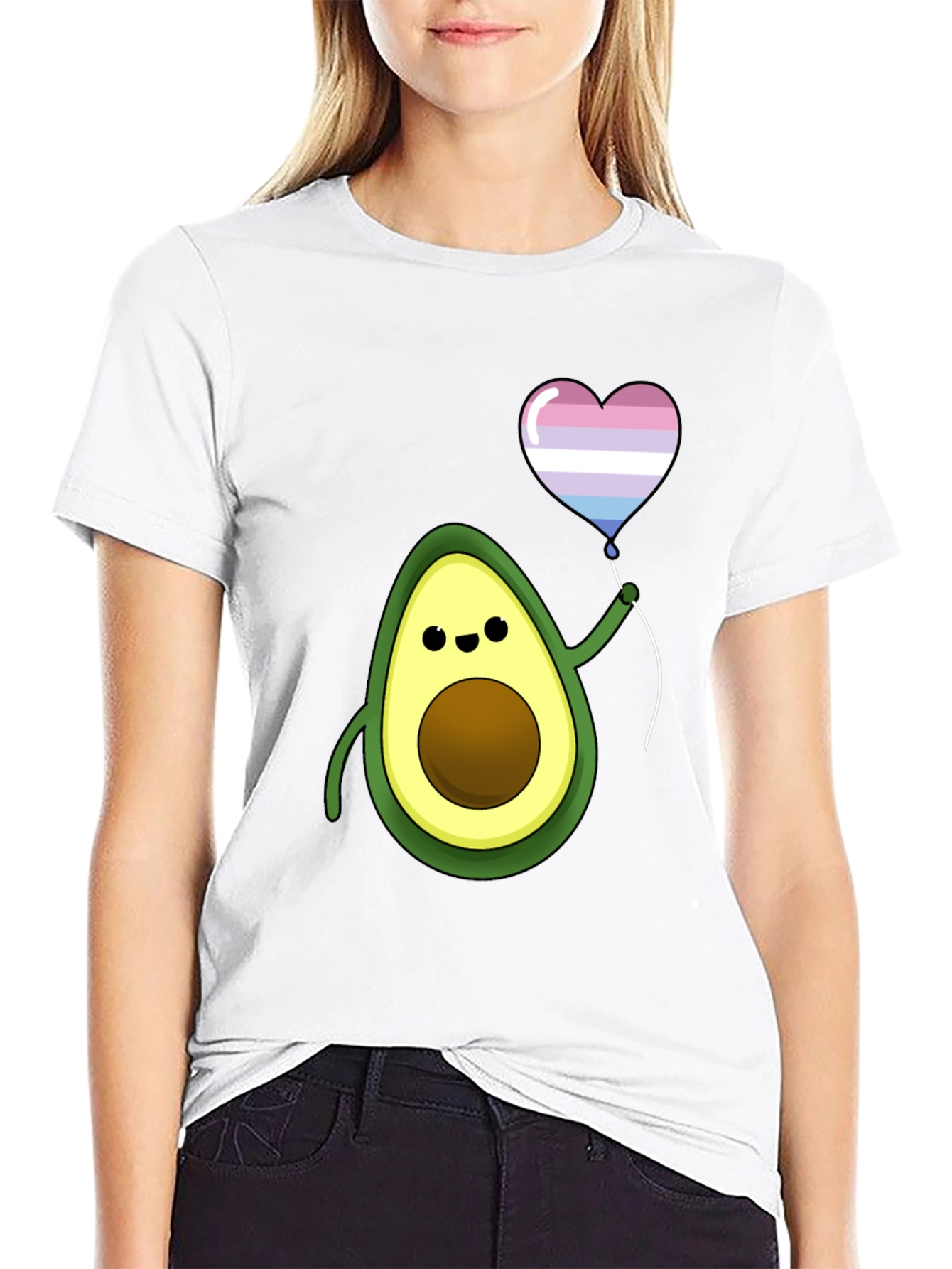 Avocado Transgender Pride Heart Balloon T-Shirt