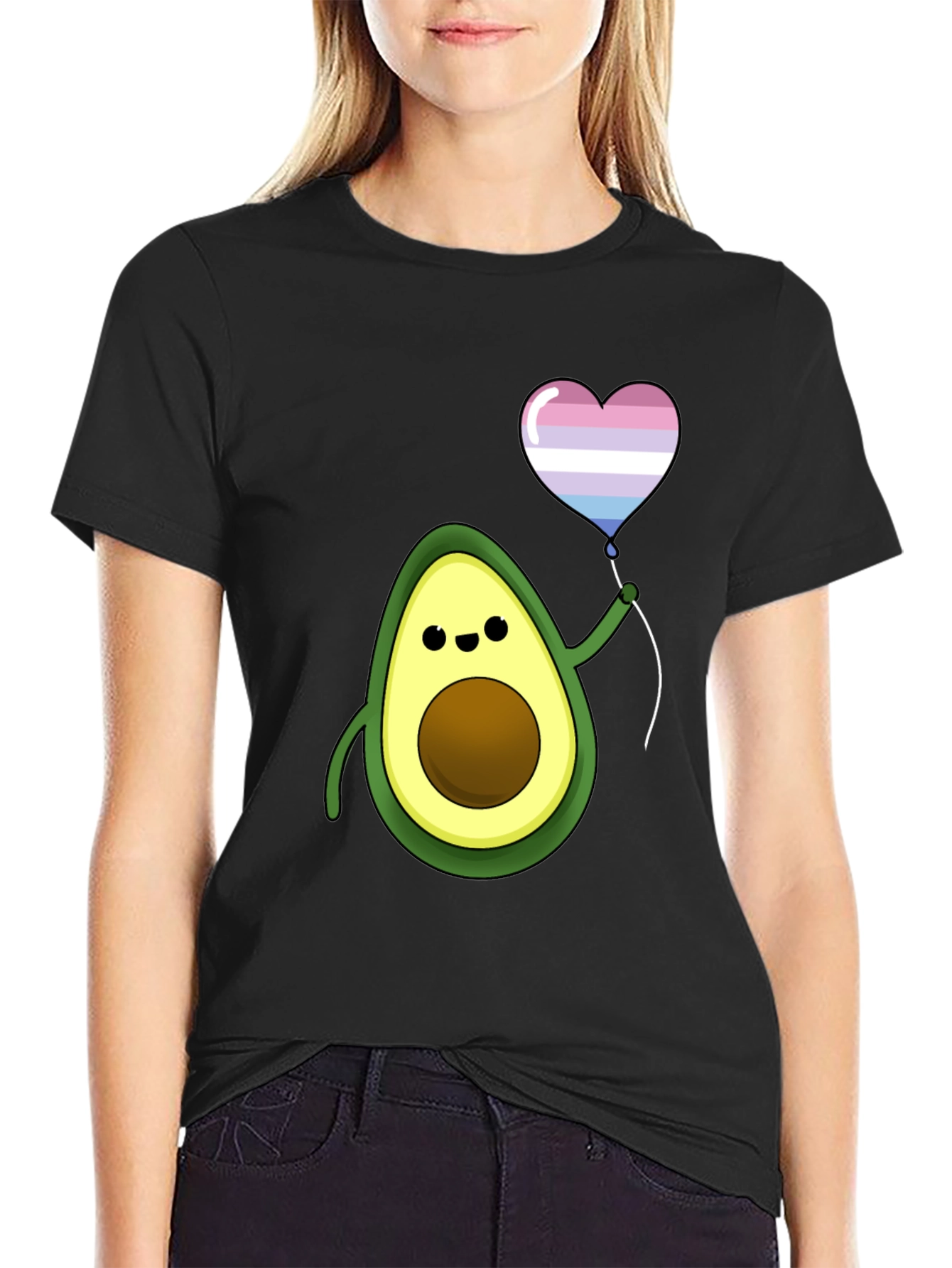Avocado Transgender Pride Heart Balloon T-Shirt