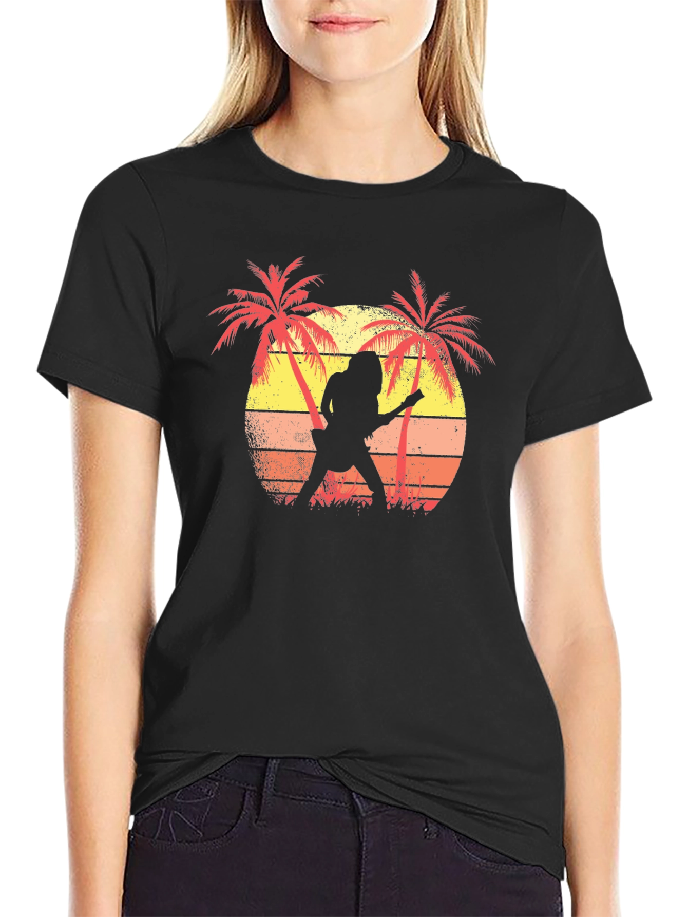 Sunset Guitarist Graphic T-Shirt