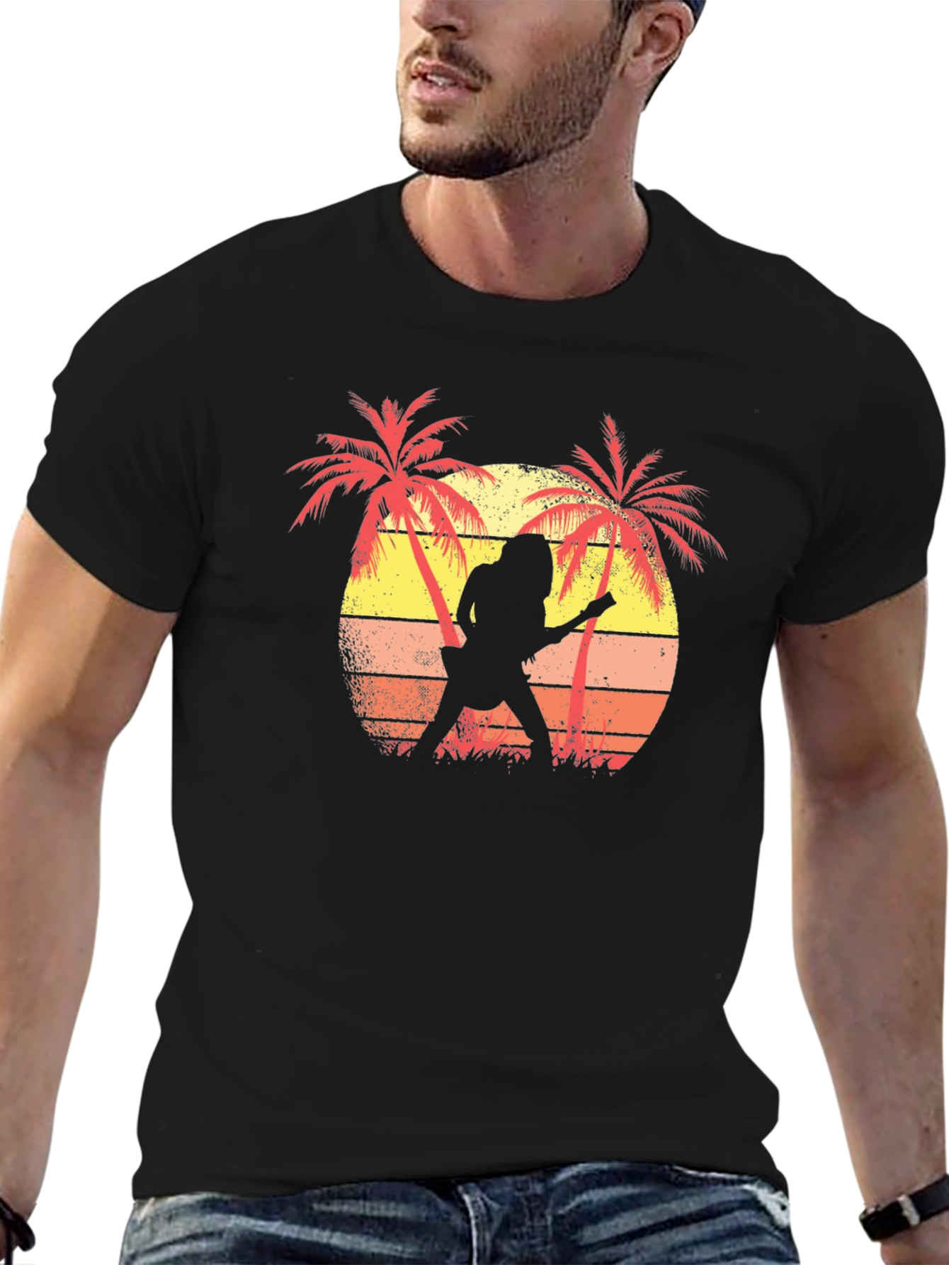 Sunset Guitarist Graphic T-Shirt