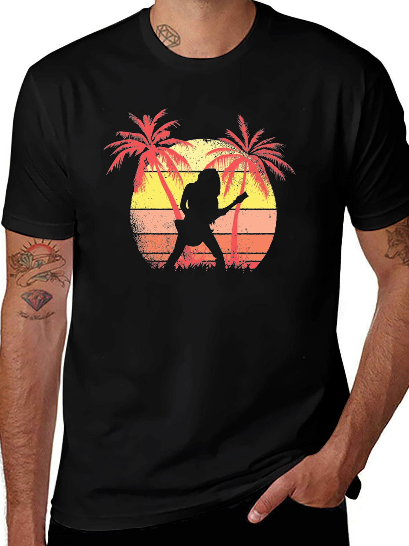 Sunset Guitarist Graphic T-Shirt