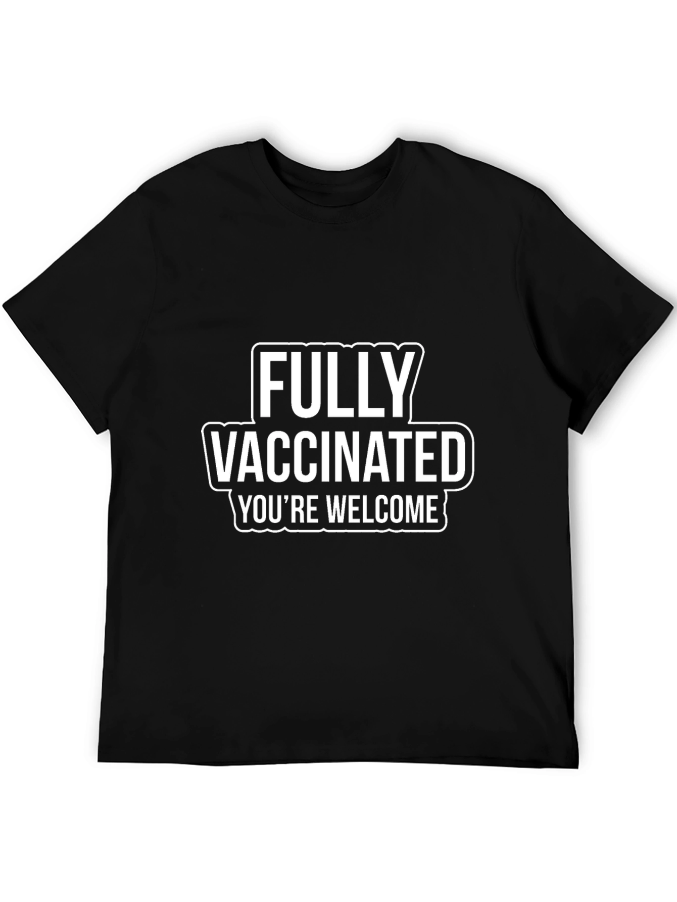 Fully Vaccinated Black Graphic Tee Shirt