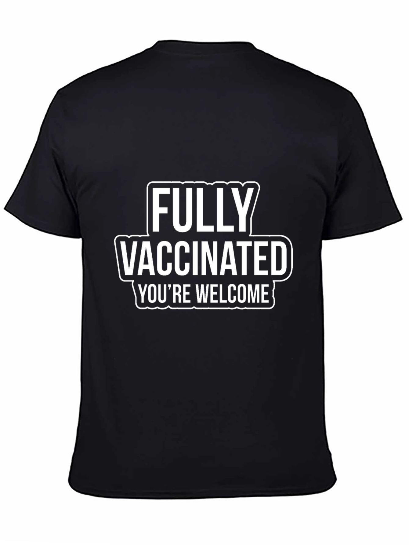 Fully Vaccinated Black Graphic Tee Shirt