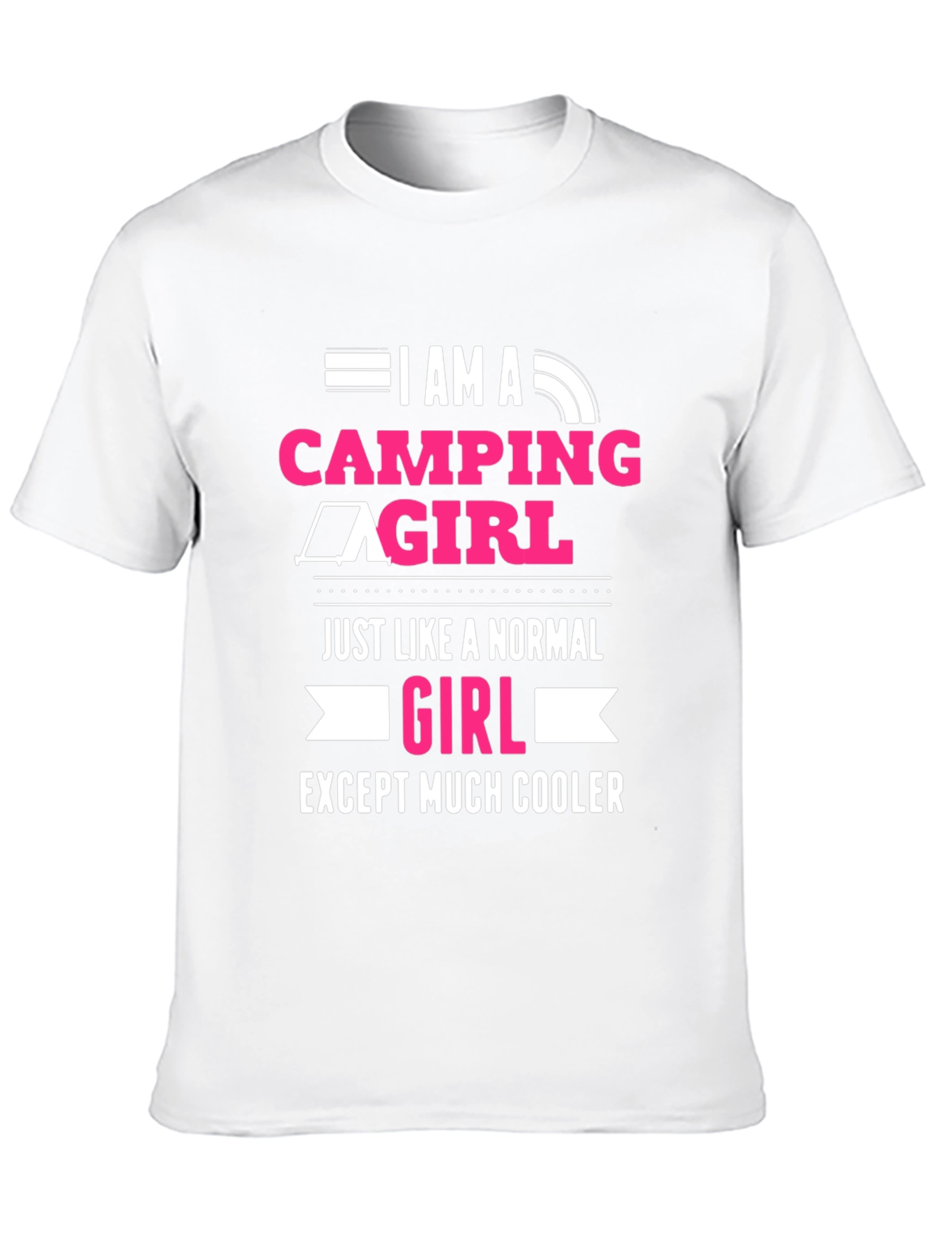 Camping Girl T-Shirt - Black Graphic Tee