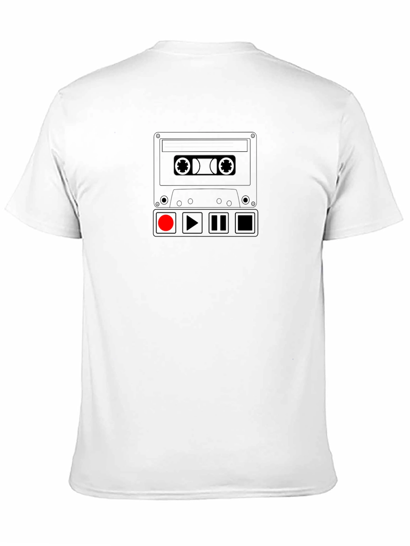 Retro Cassette Tape Graphic Tee - Black