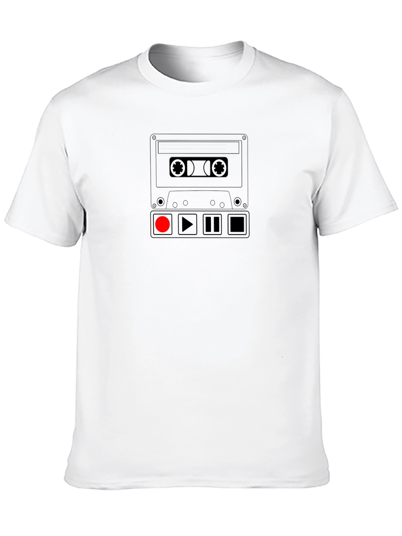 Retro Cassette Tape Graphic Tee - Black