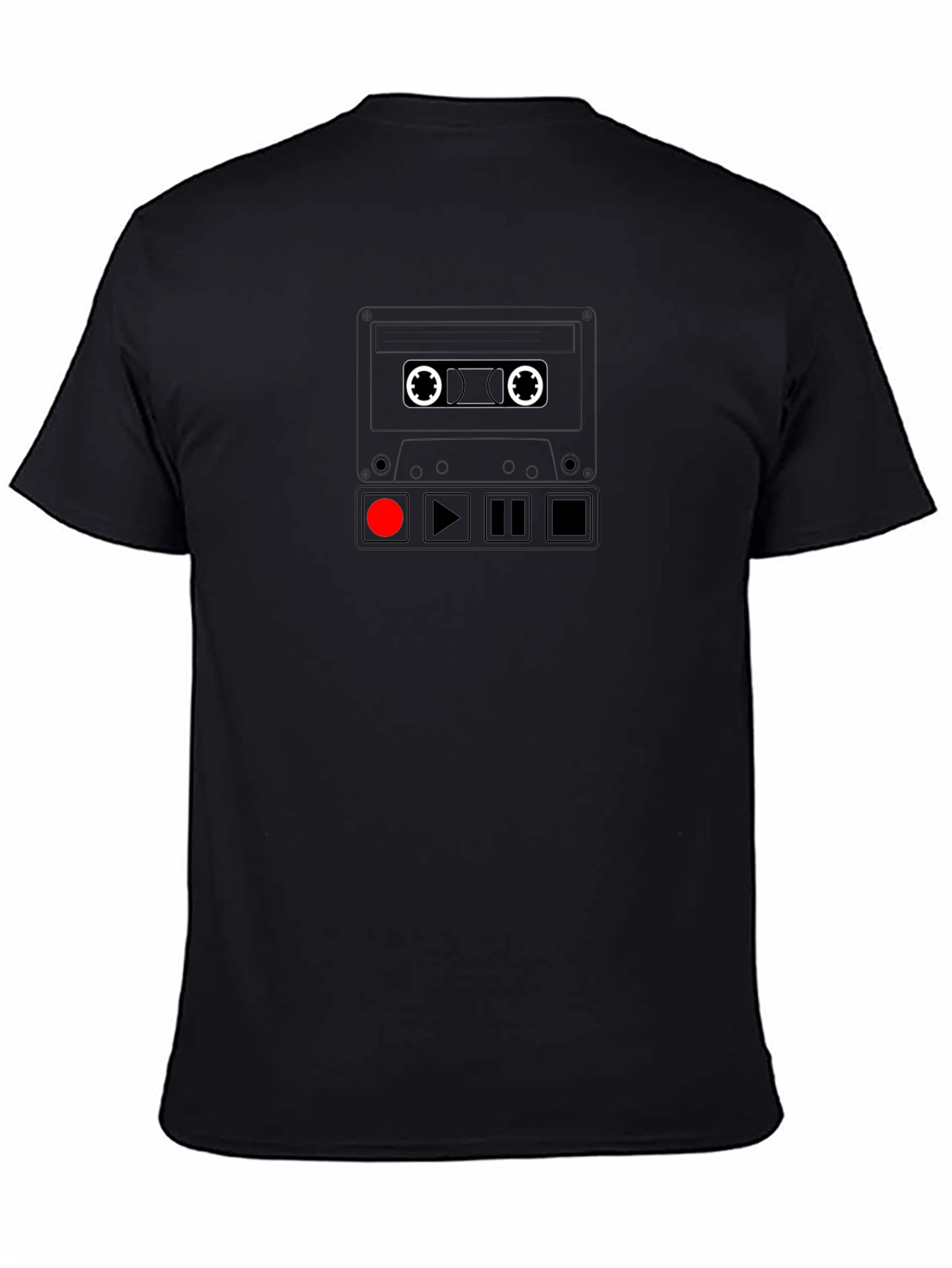 Retro Cassette Tape Graphic Tee - Black