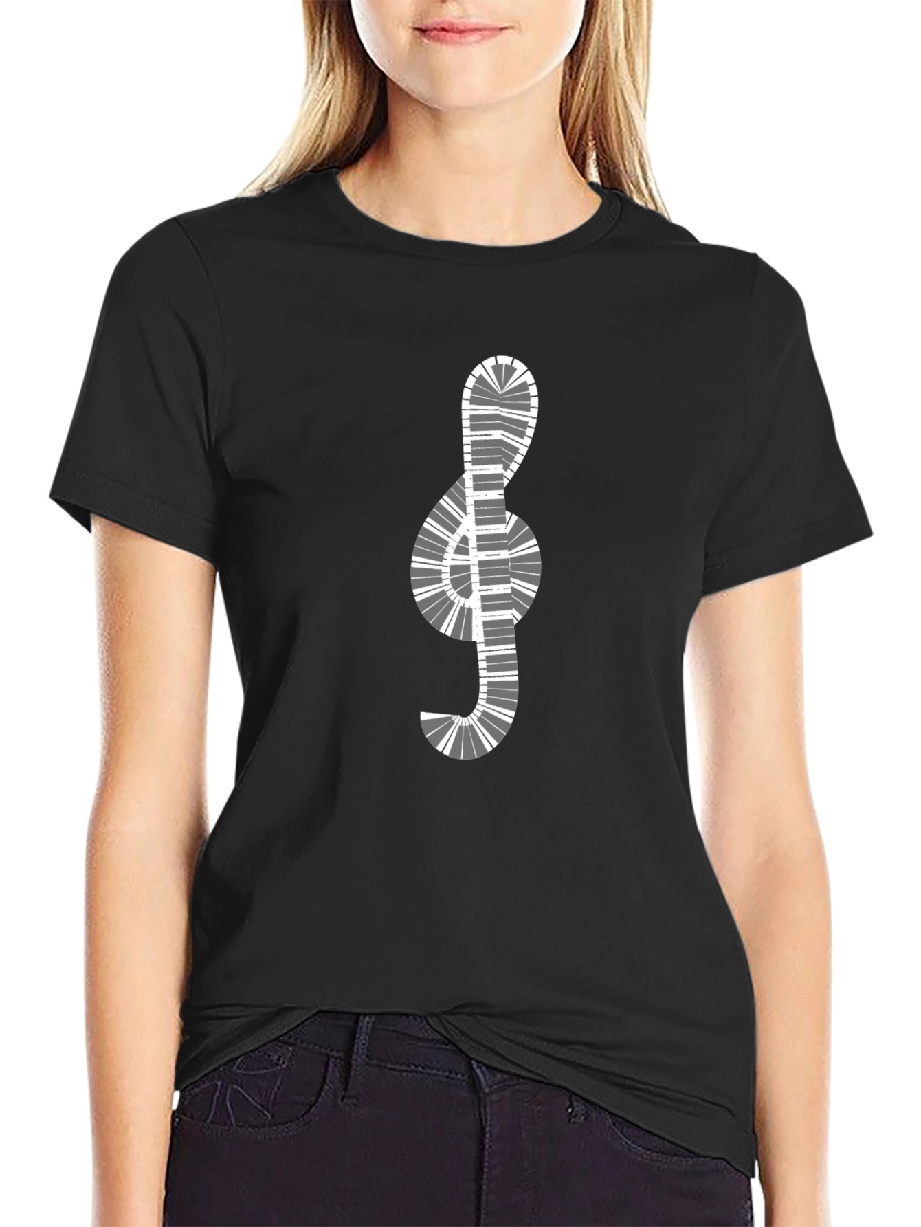 Musical Clef Piano Keys Graphic T-Shirt