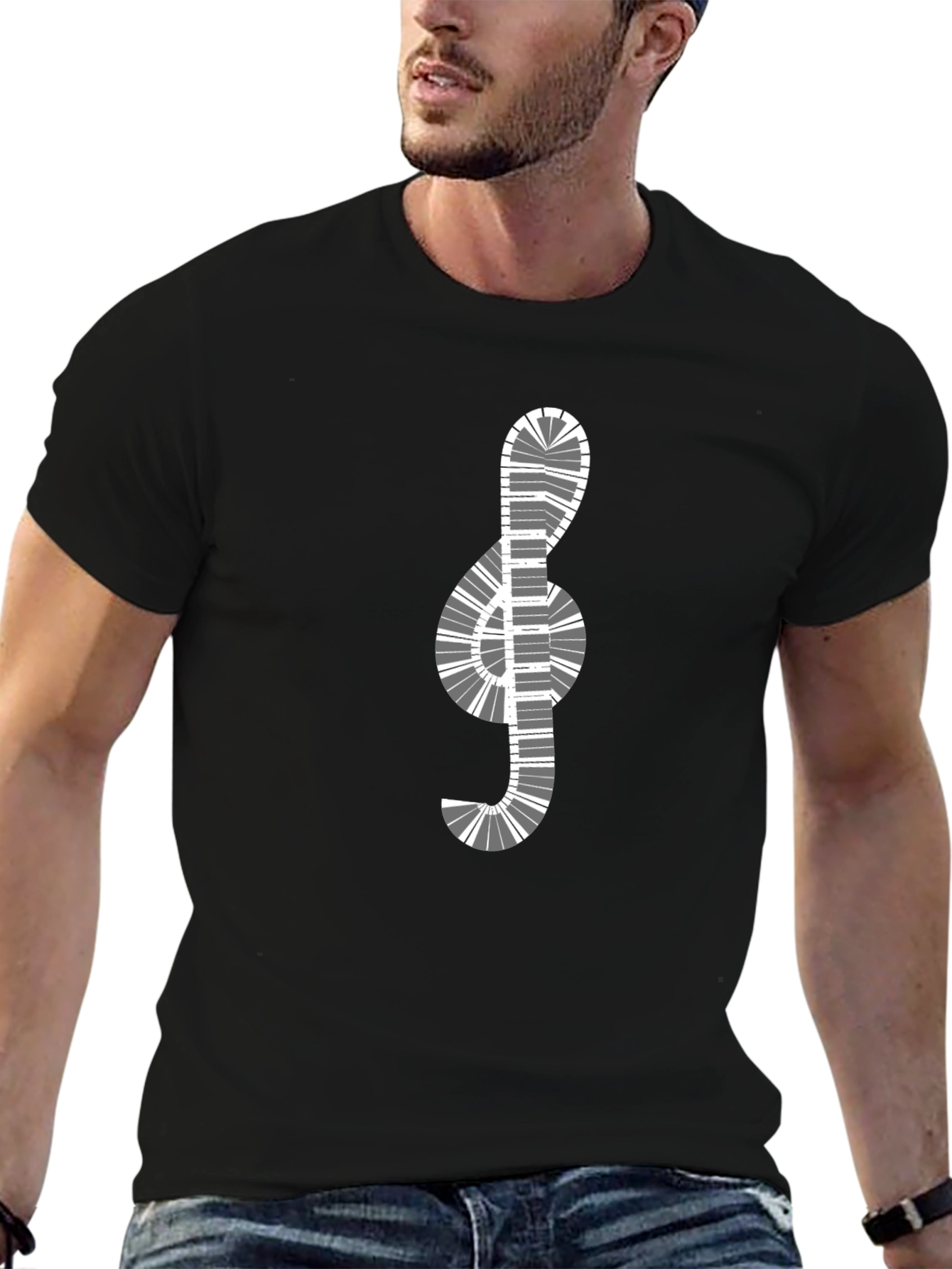 Musical Clef Piano Keys Graphic T-Shirt