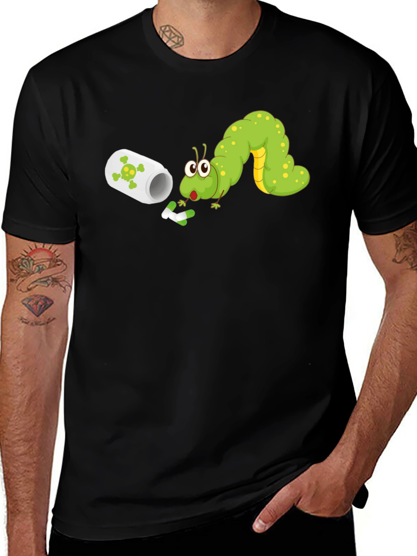 Caterpillar Pill Humor T-Shirt