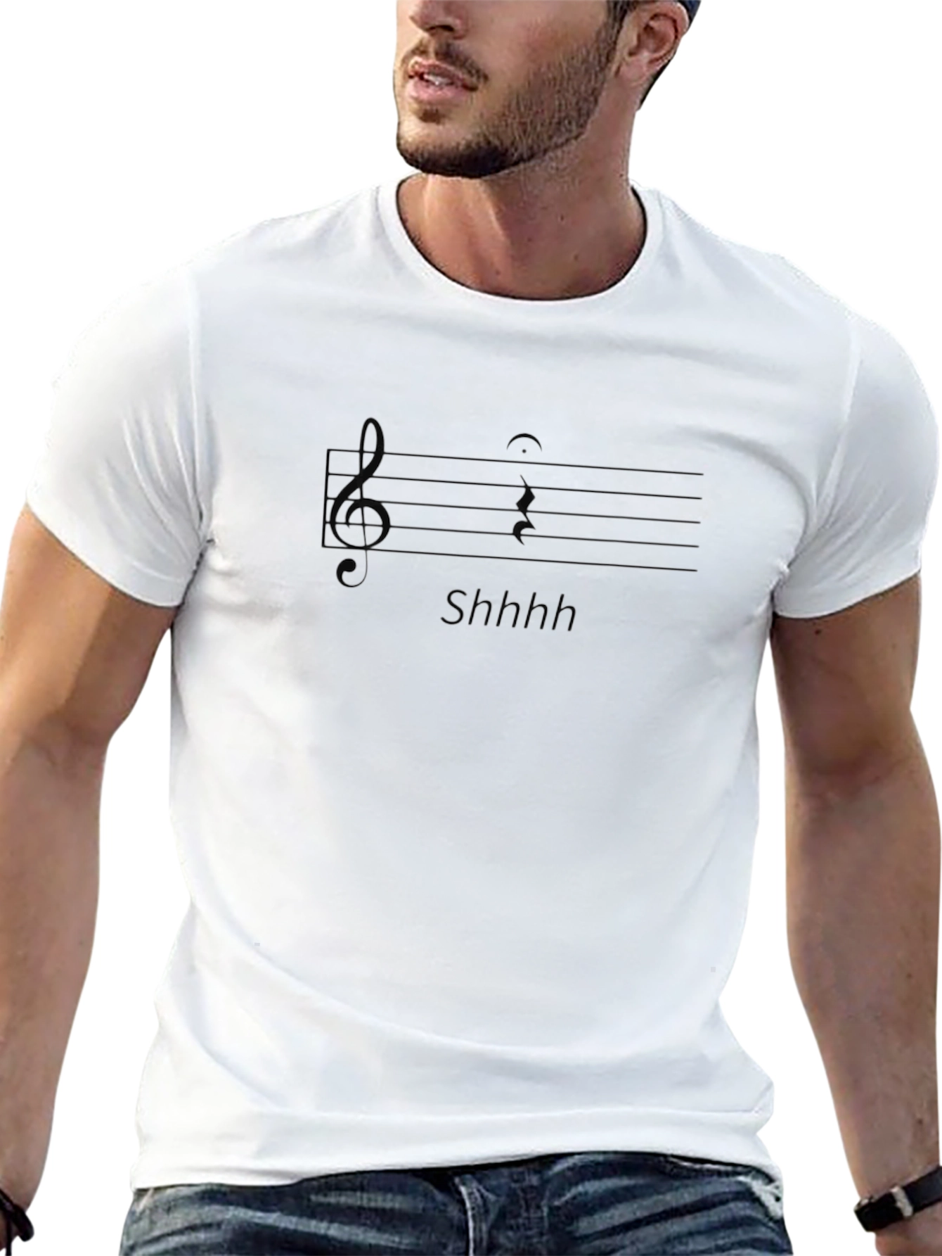Shhhh Funny Music Black T-Shirt