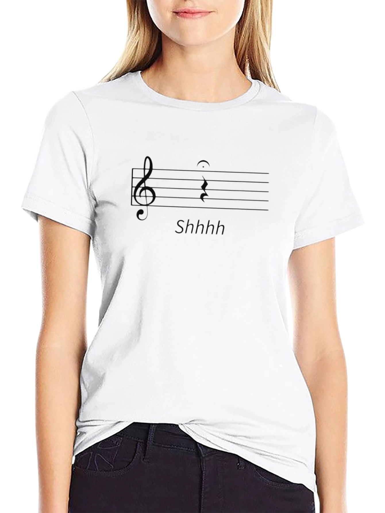 Shhhh Funny Music Black T-Shirt
