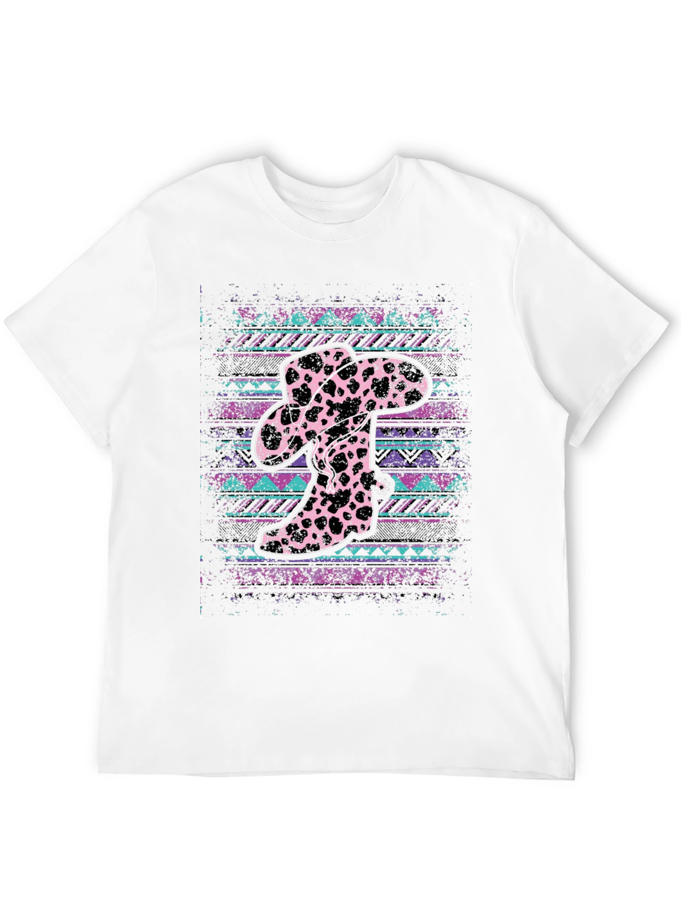 Cow Print Cowboy Hat and Boots T-Shirt
