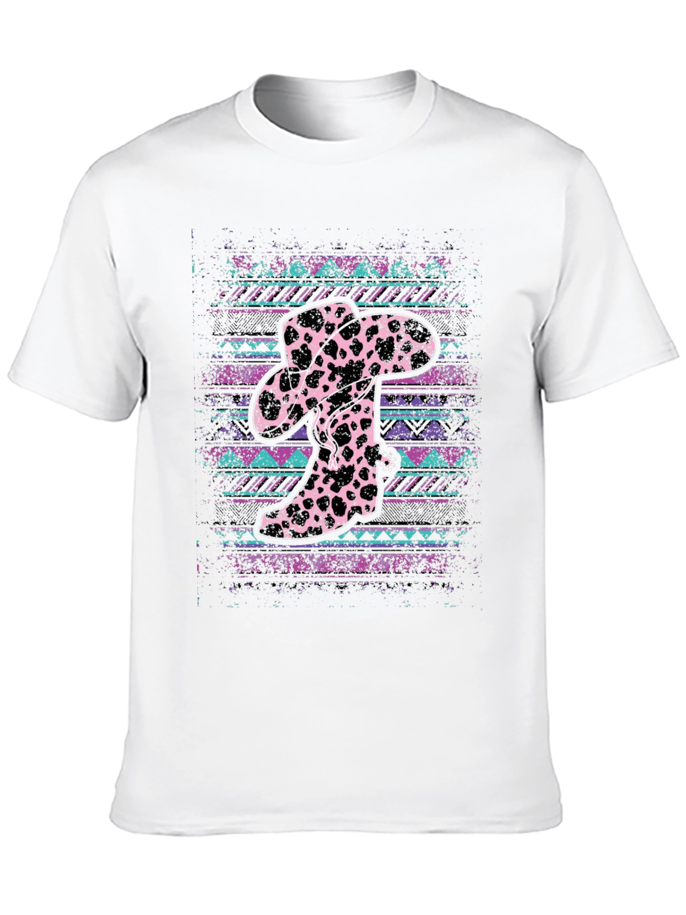 Cow Print Cowboy Hat and Boots T-Shirt