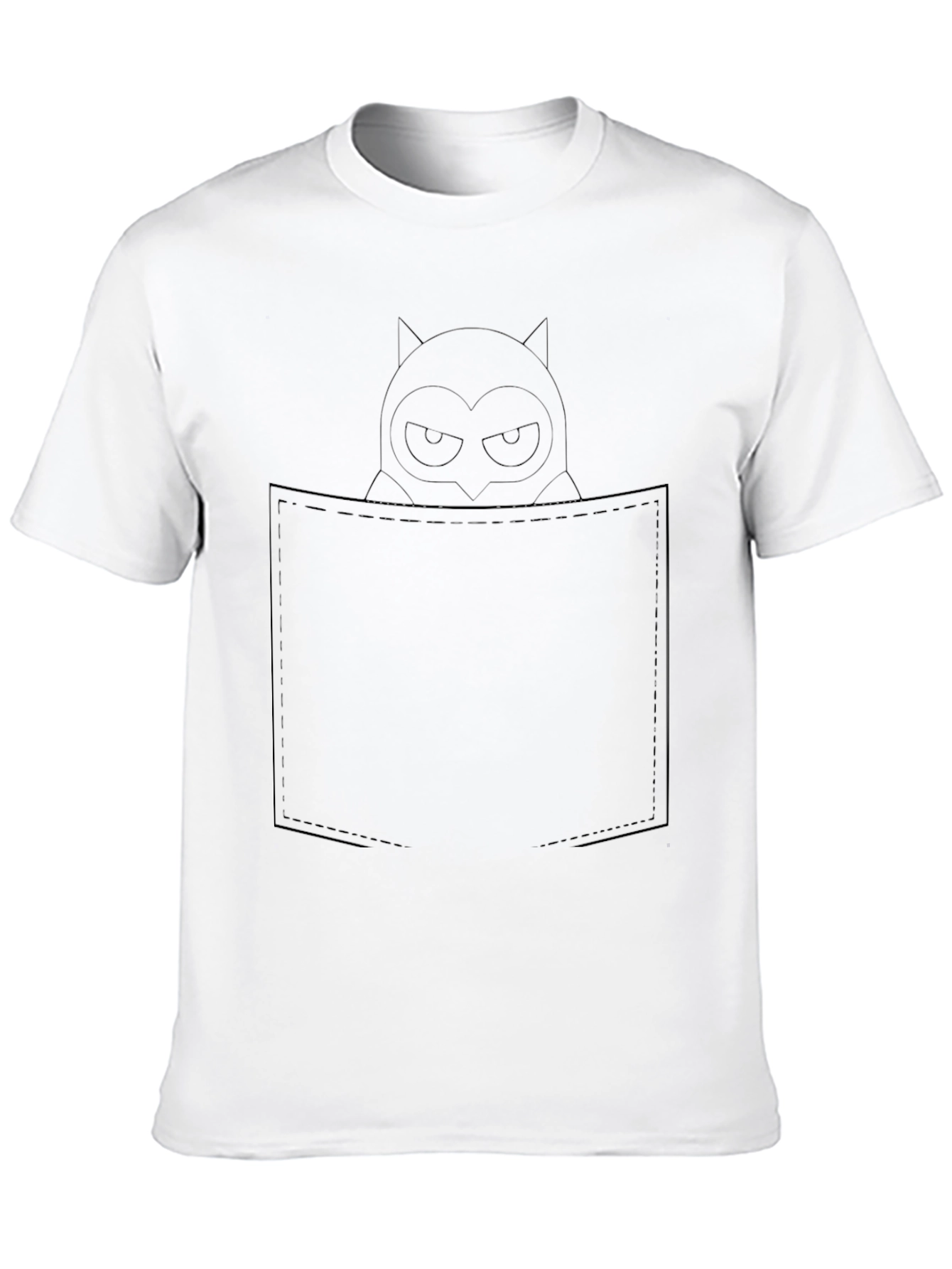 Mens Black Owl Pocket T-Shirt