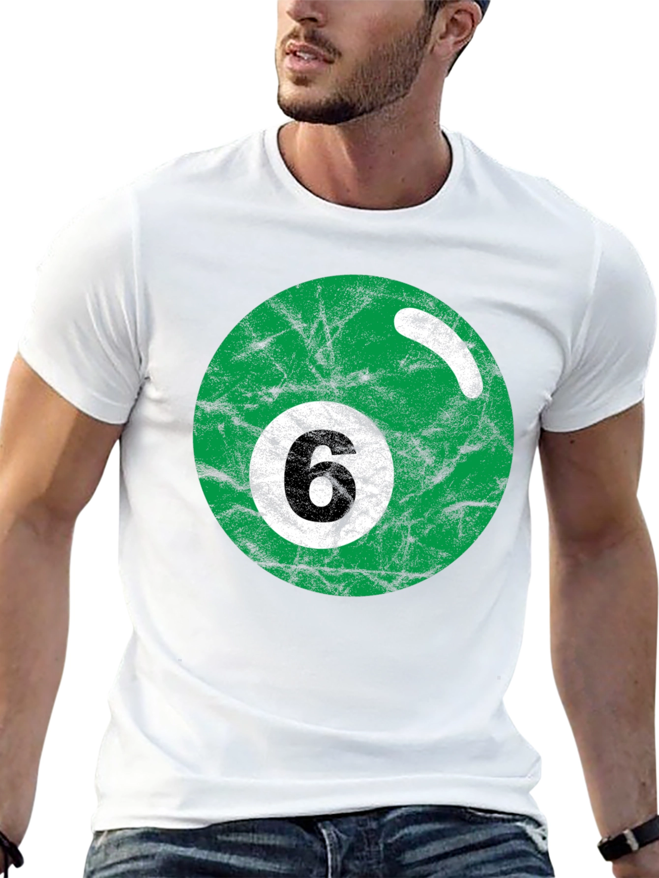 Green Number 6 Billiard Ball T-Shirt