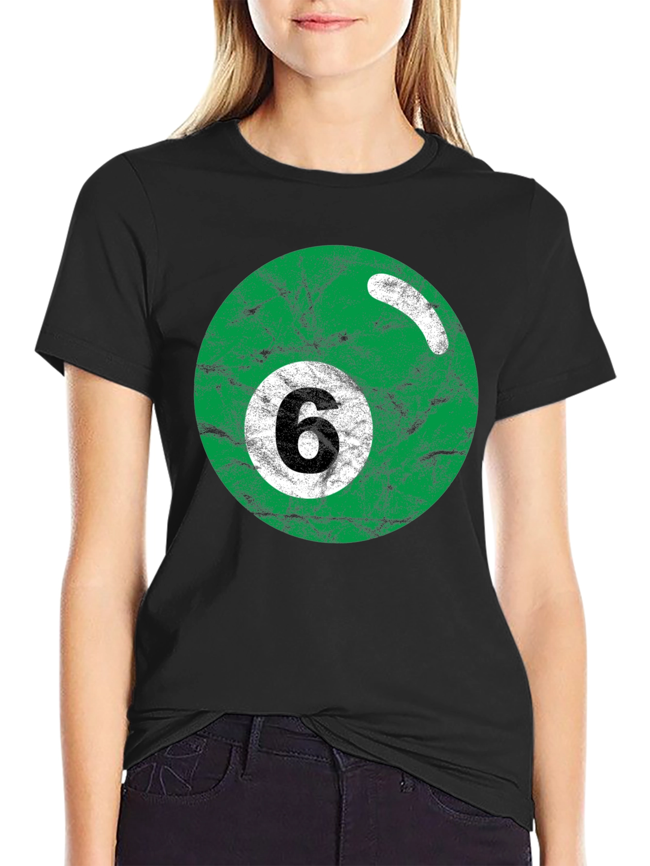 Green Number 6 Billiard Ball T-Shirt