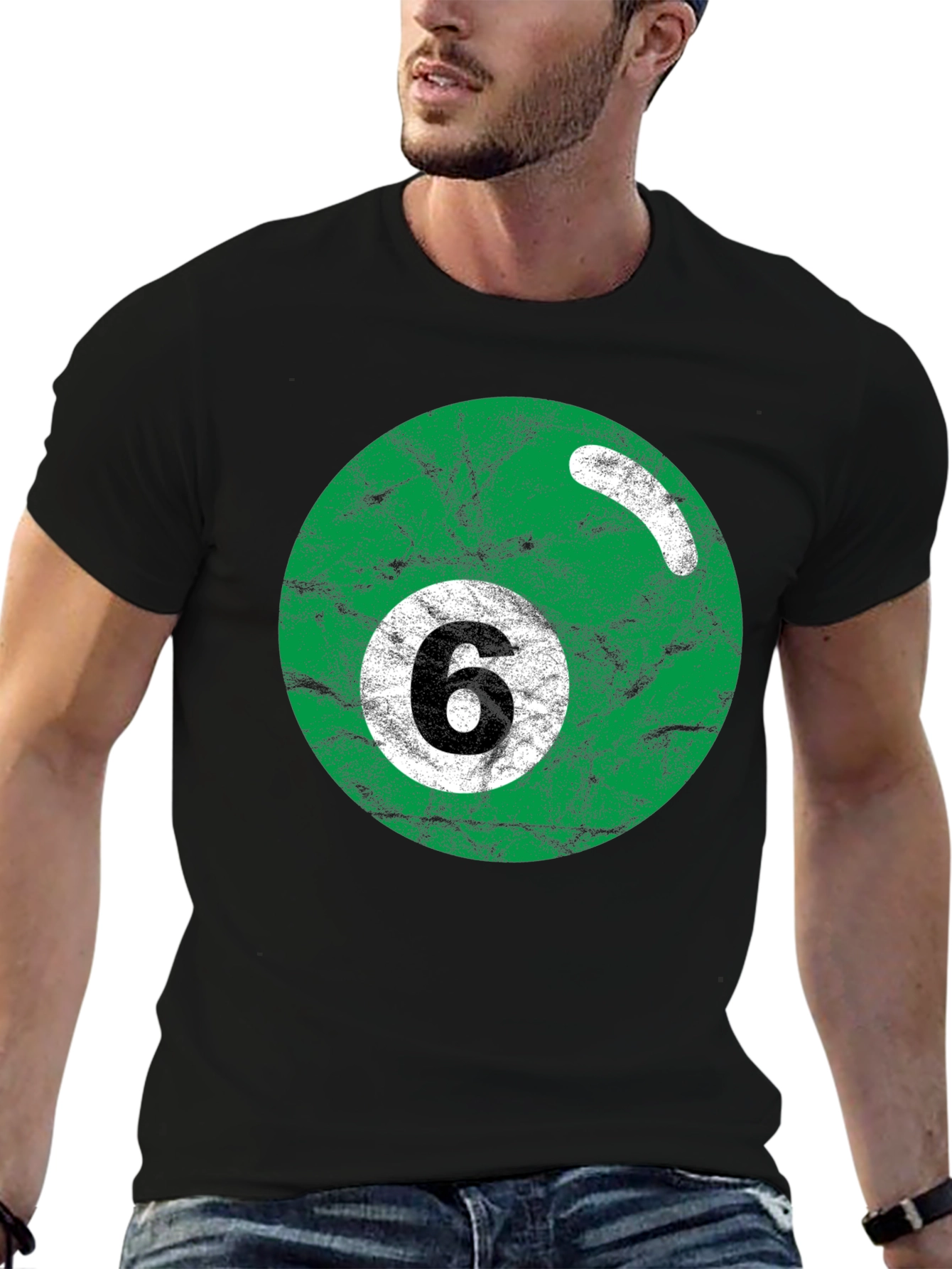Green Number 6 Billiard Ball T-Shirt