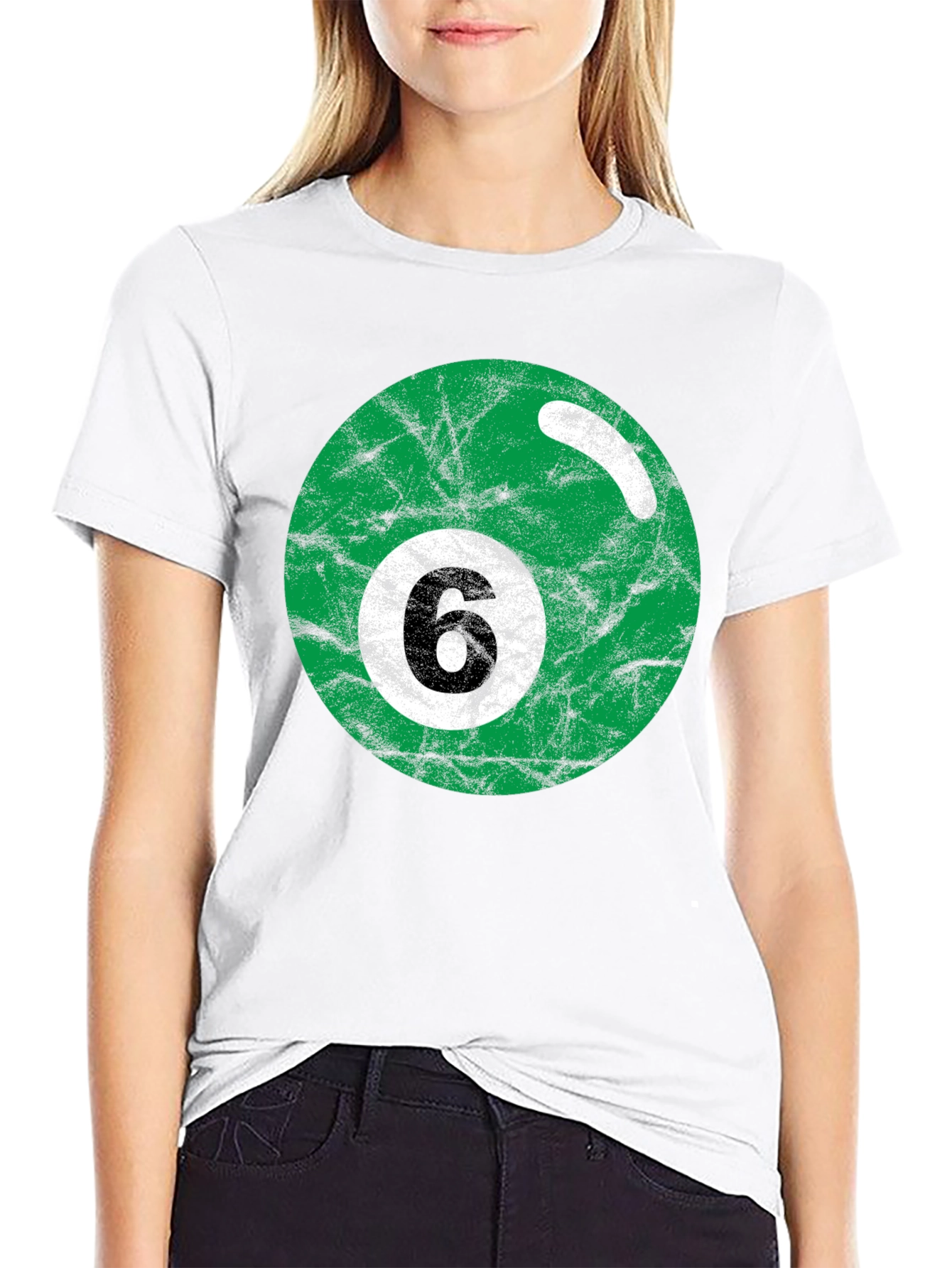 Green Number 6 Billiard Ball T-Shirt