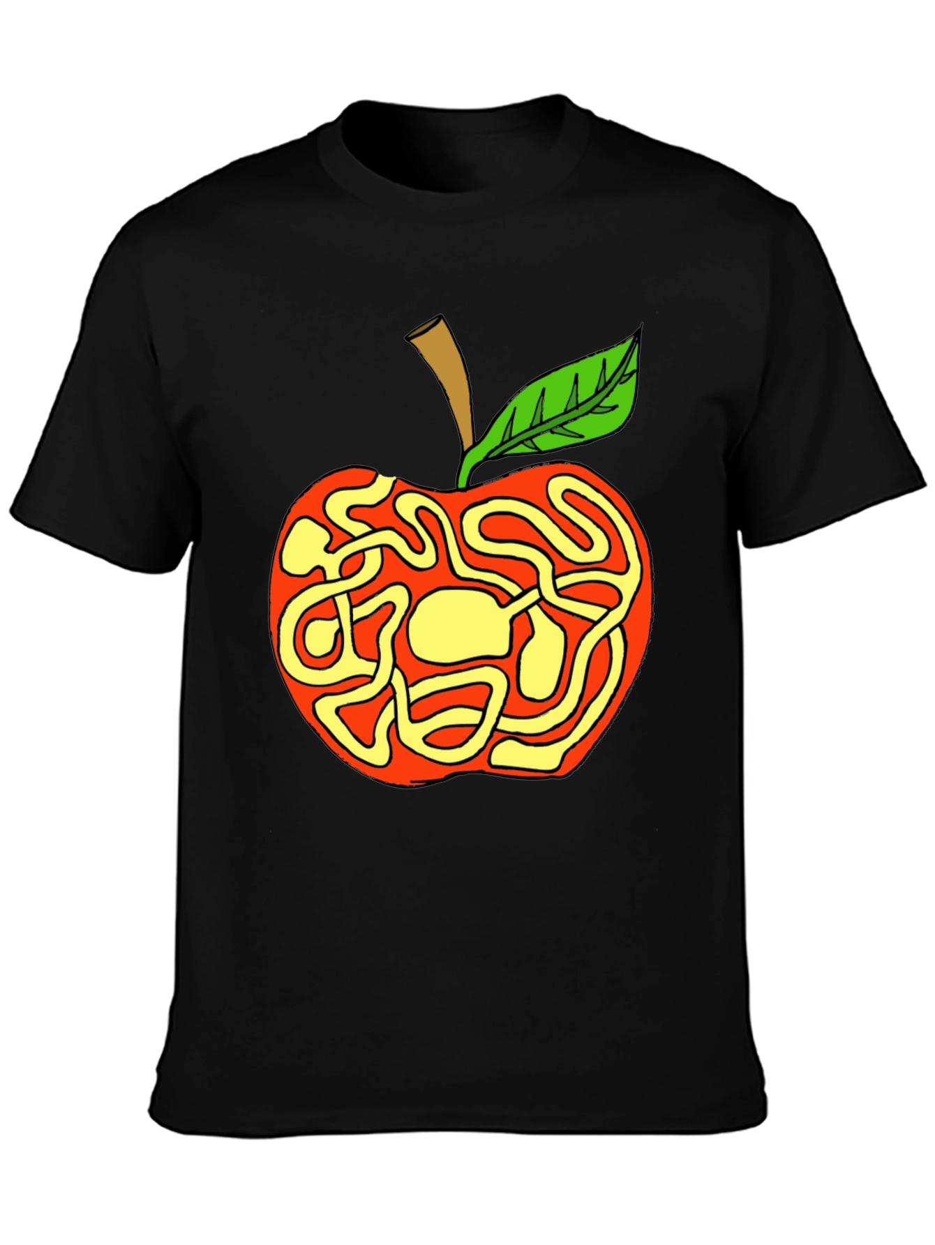 Apple Maze Graphic T-Shirt - Quirky Casual Wear