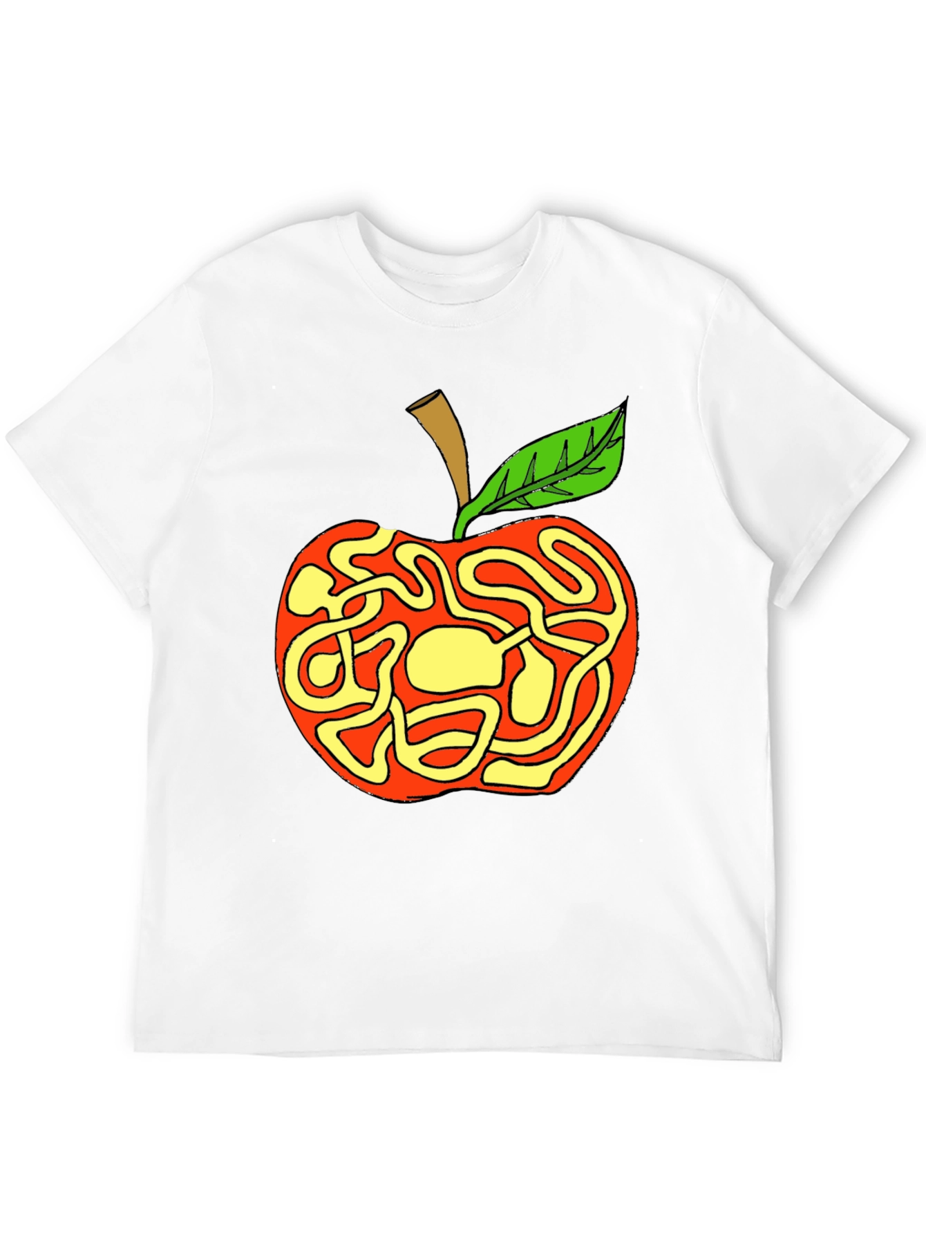 Apple Maze Graphic T-Shirt - Quirky Casual Wear
